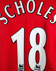 2004 - 06 Manchester United Home Shirt Scholes 18 - 8.5/10 - (M) - Eternal Pitch