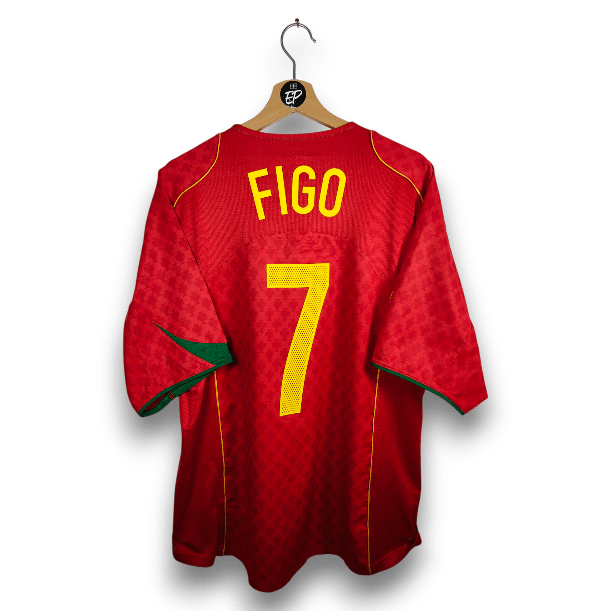 2004 - 06 Portugal Home Shirt Figo 7 - 9.5/10 - (XL) - Eternal Pitch