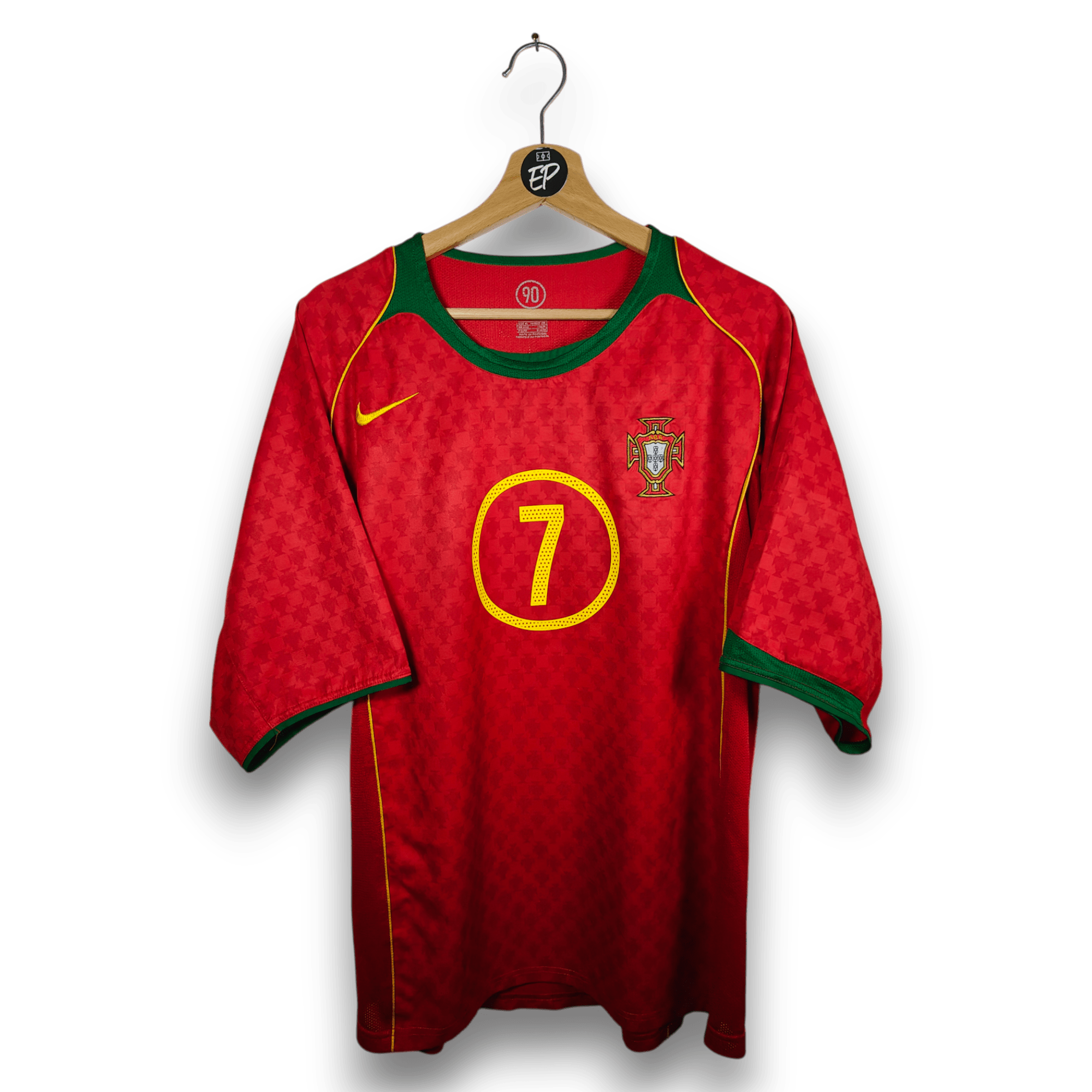 2004 - 06 Portugal Home Shirt Figo 7 - 9.5/10 - (XL) - Eternal Pitch