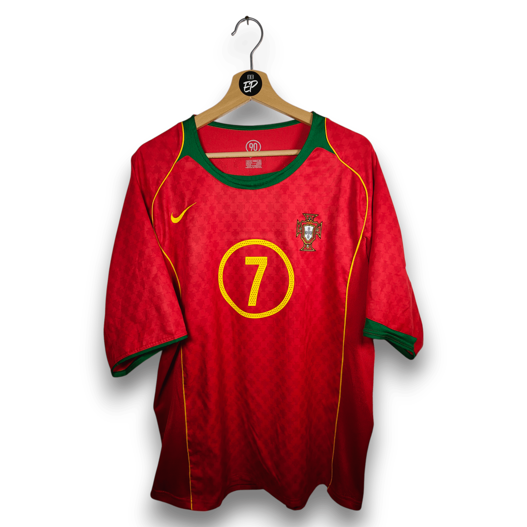 2004 - 06 Portugal Home Shirt Figo 7 - 9.5/10 - (XL) - Eternal Pitch