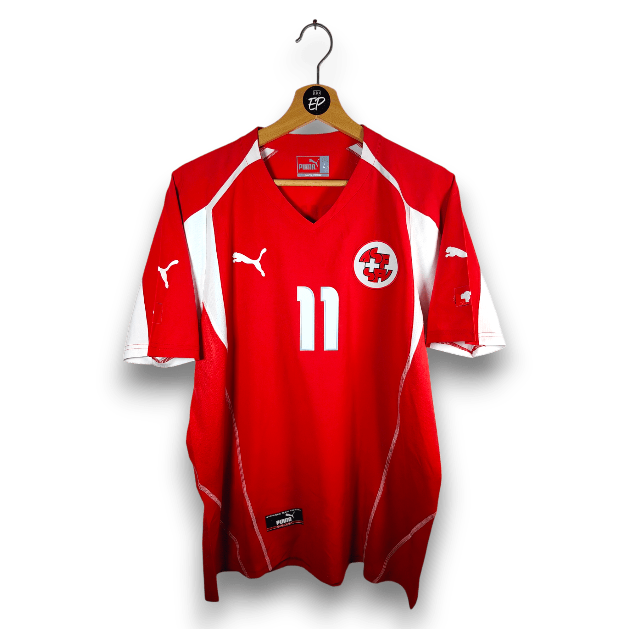 2004 - 06 Switzerland Home Shirt Chapuisat 11 - 8.5/10 - (L) - Eternal Pitch
