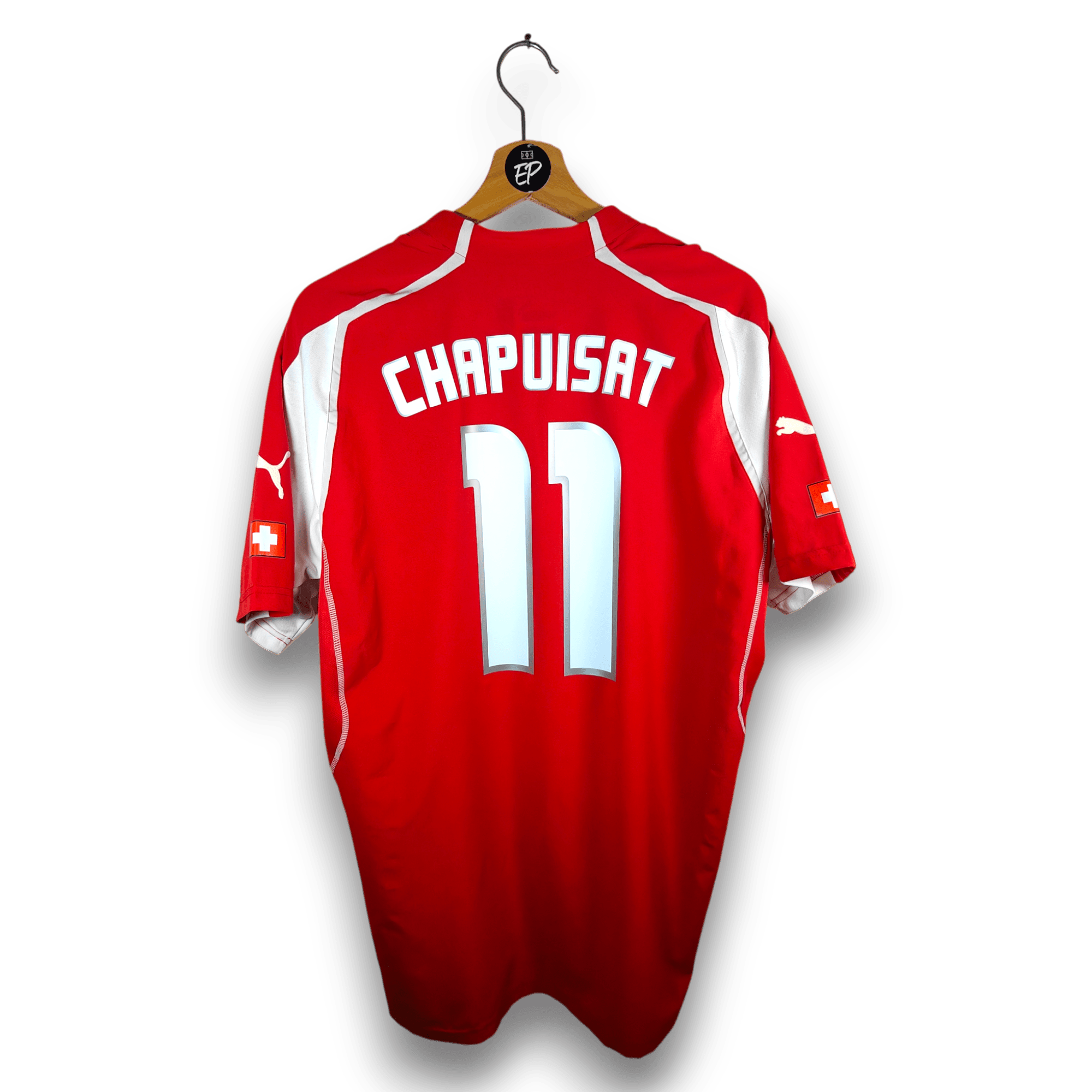 2004 - 06 Switzerland Home Shirt Chapuisat 11 - 8.5/10 - (XL) - Eternal Pitch