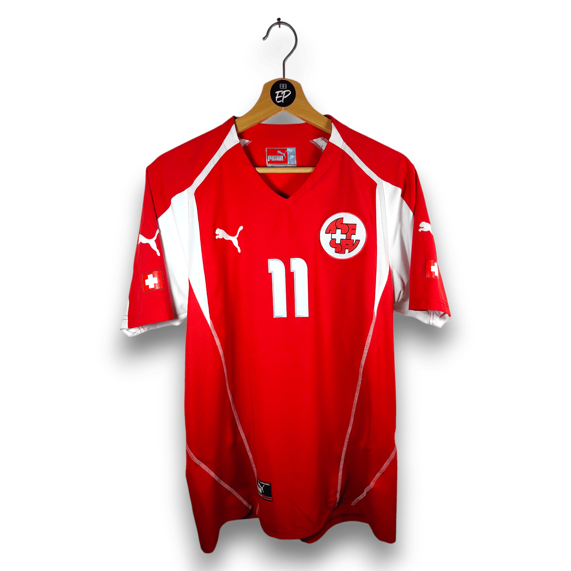 2004 - 06 Switzerland Home Shirt Chapuisat 11 - 9/10 - (M) - Eternal Pitch