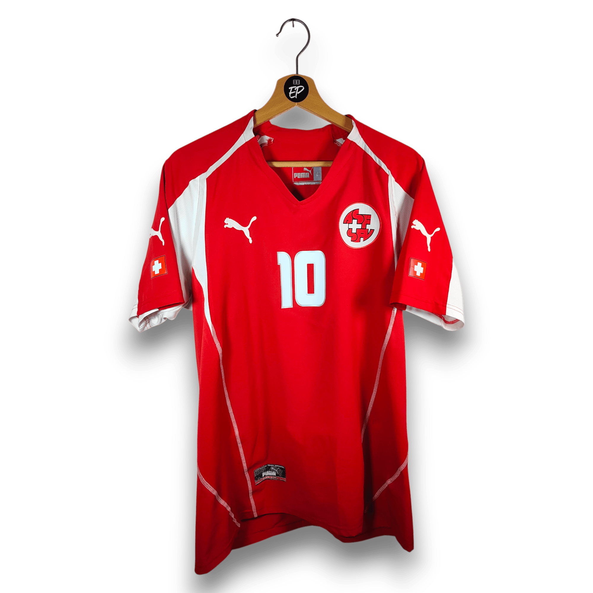 2004 - 06 Switzerland Home Shirt Hakan Yakin 10 - 8.5/10 - (L) - Eternal Pitch