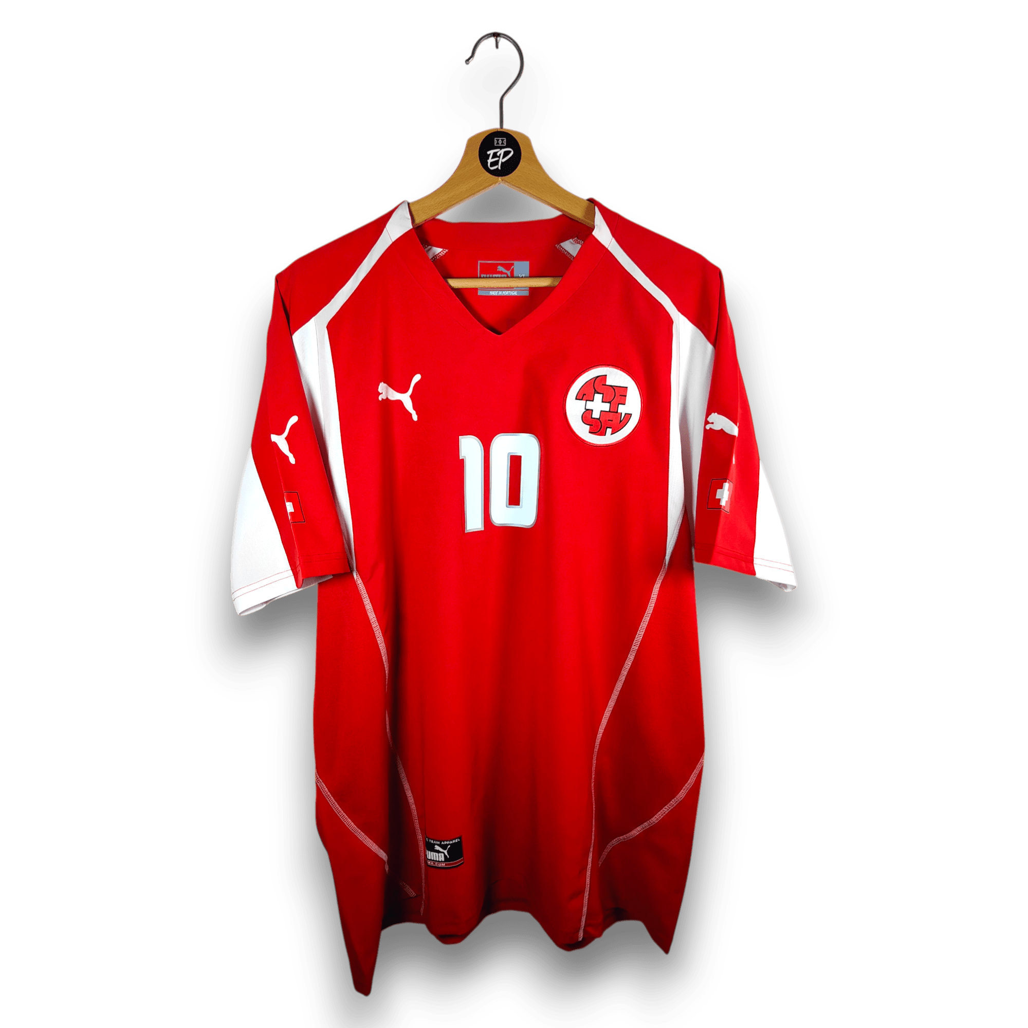 2004 - 06 Switzerland Home Shirt Hakan Yakin 10 - 9/10 - (XL) - Eternal Pitch