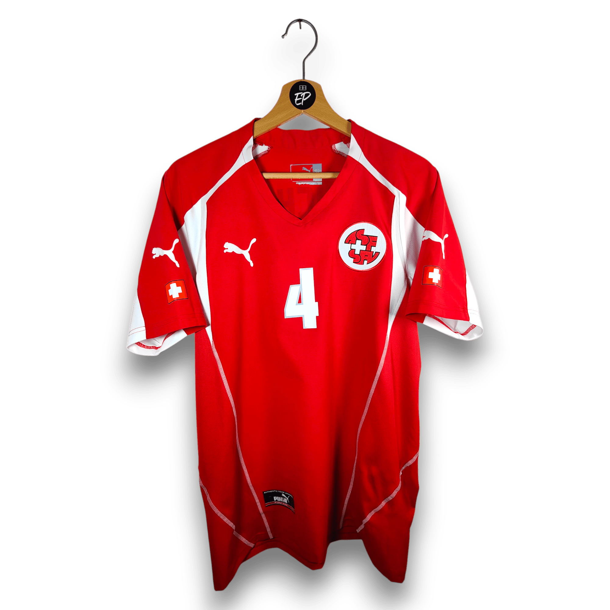 2004 - 06 Switzerland Home Shirt Henchoz 4 - 9/10 - (M) - Eternal Pitch