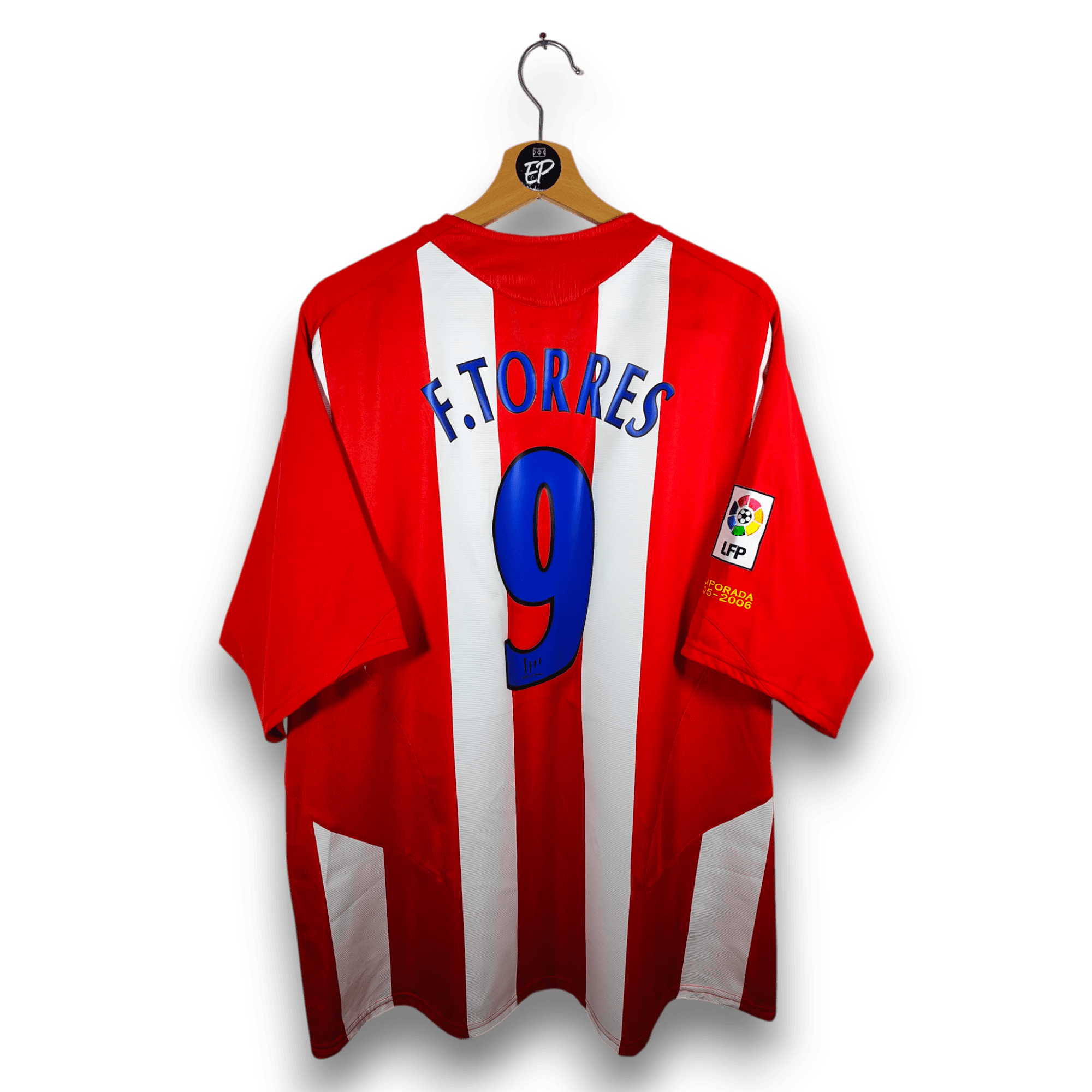 2005 - 06 Atletico Madrid Home Shirt Torres 9 - 9/10 - (XL) - Eternal Pitch