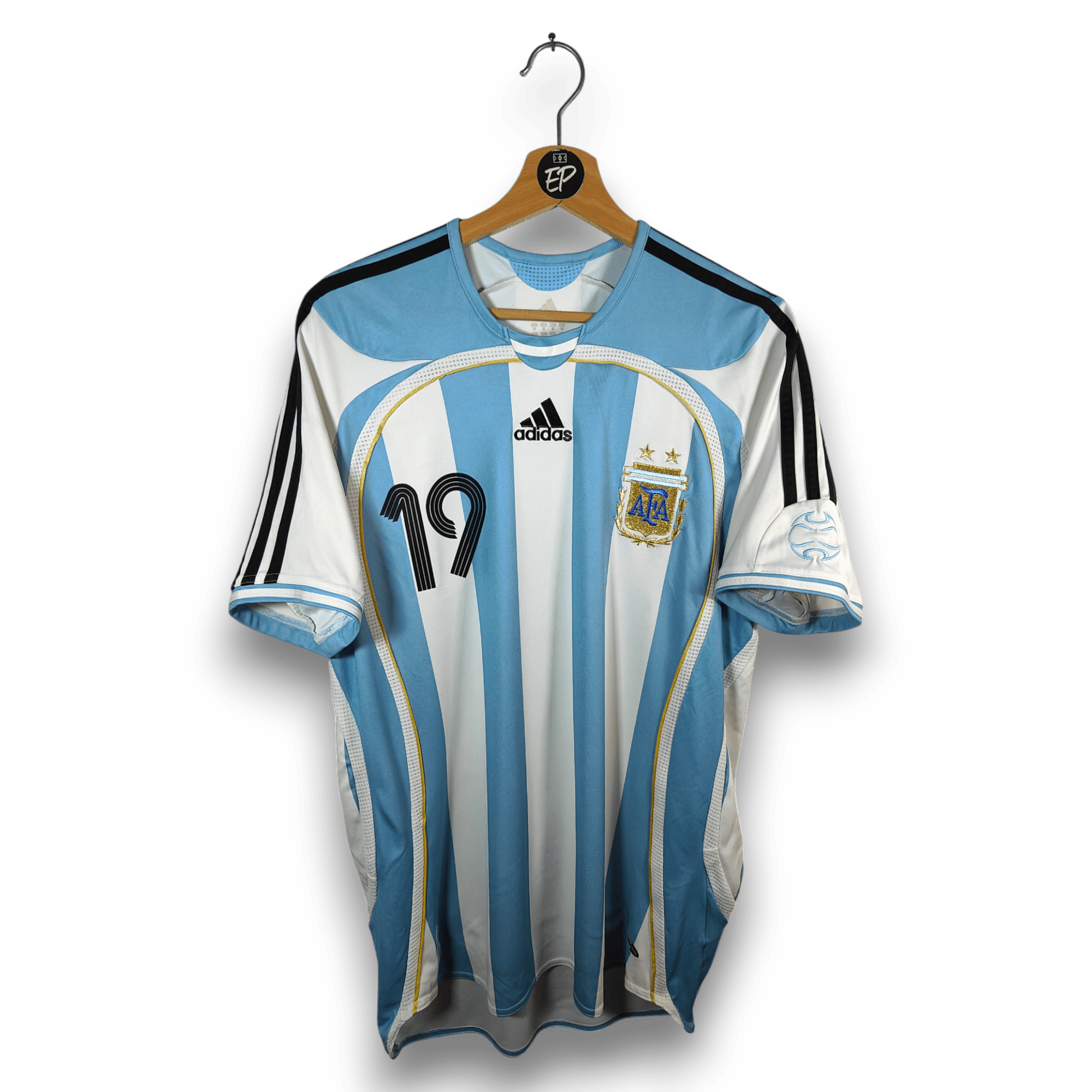 2005 - 07 Argentina Home Shirt Messi 19 - 9/10 - (M) - Eternal Pitch