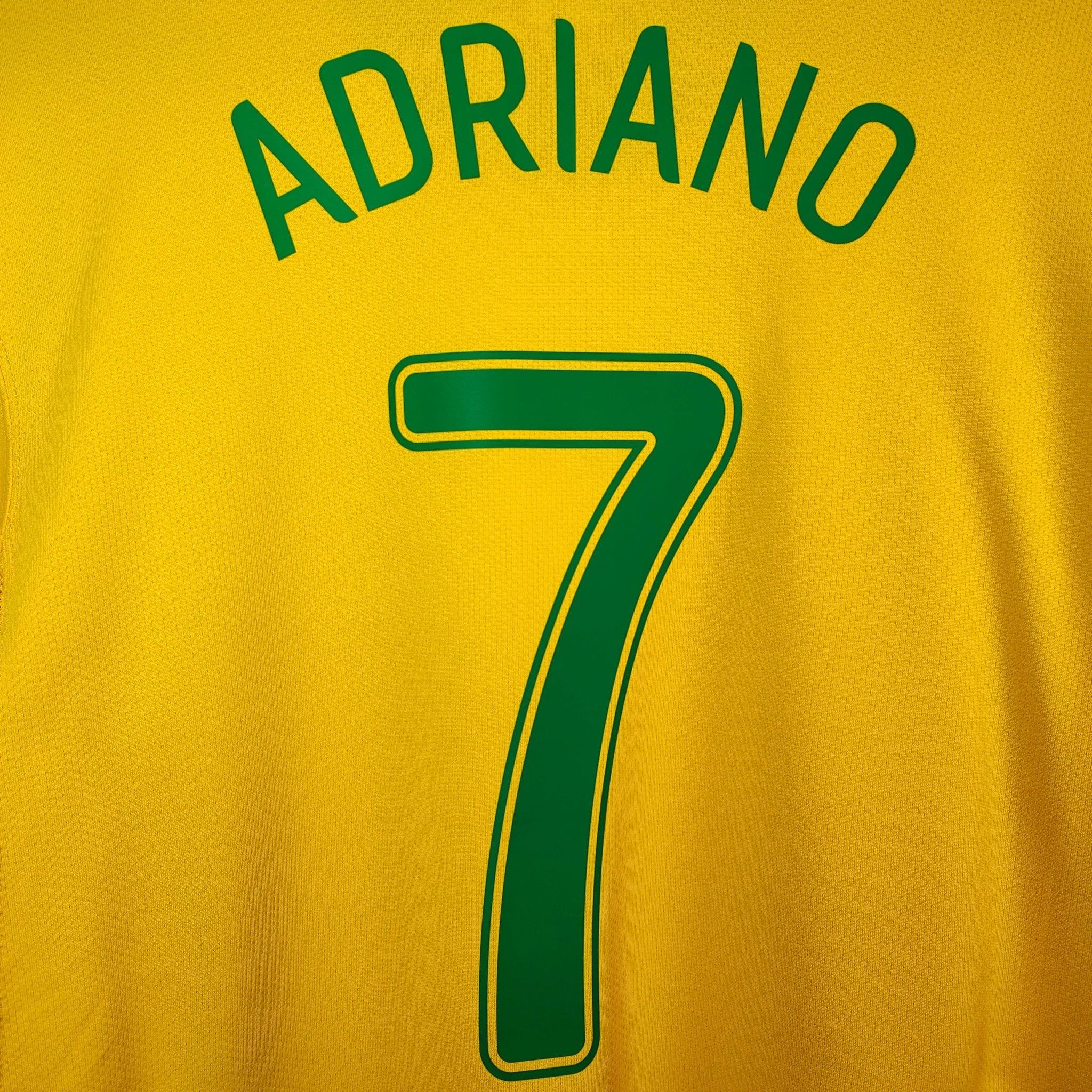 2006-08 Brazil Home Shirt Adriano #7 - 9/10 - (M) – 103889 Nike