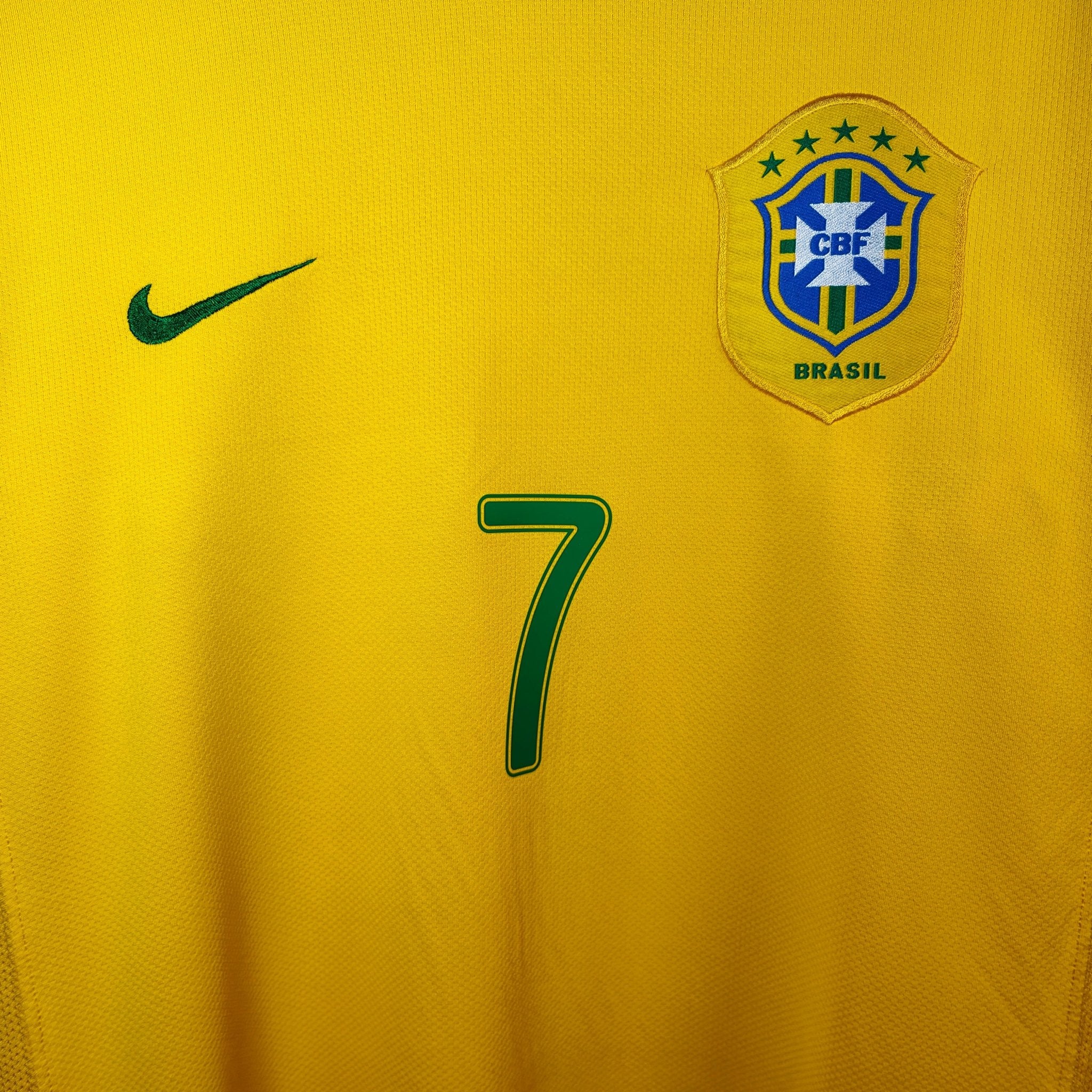 2006-08 Brazil Home Shirt Adriano #7 - 9/10 - (M) – 103889 Nike