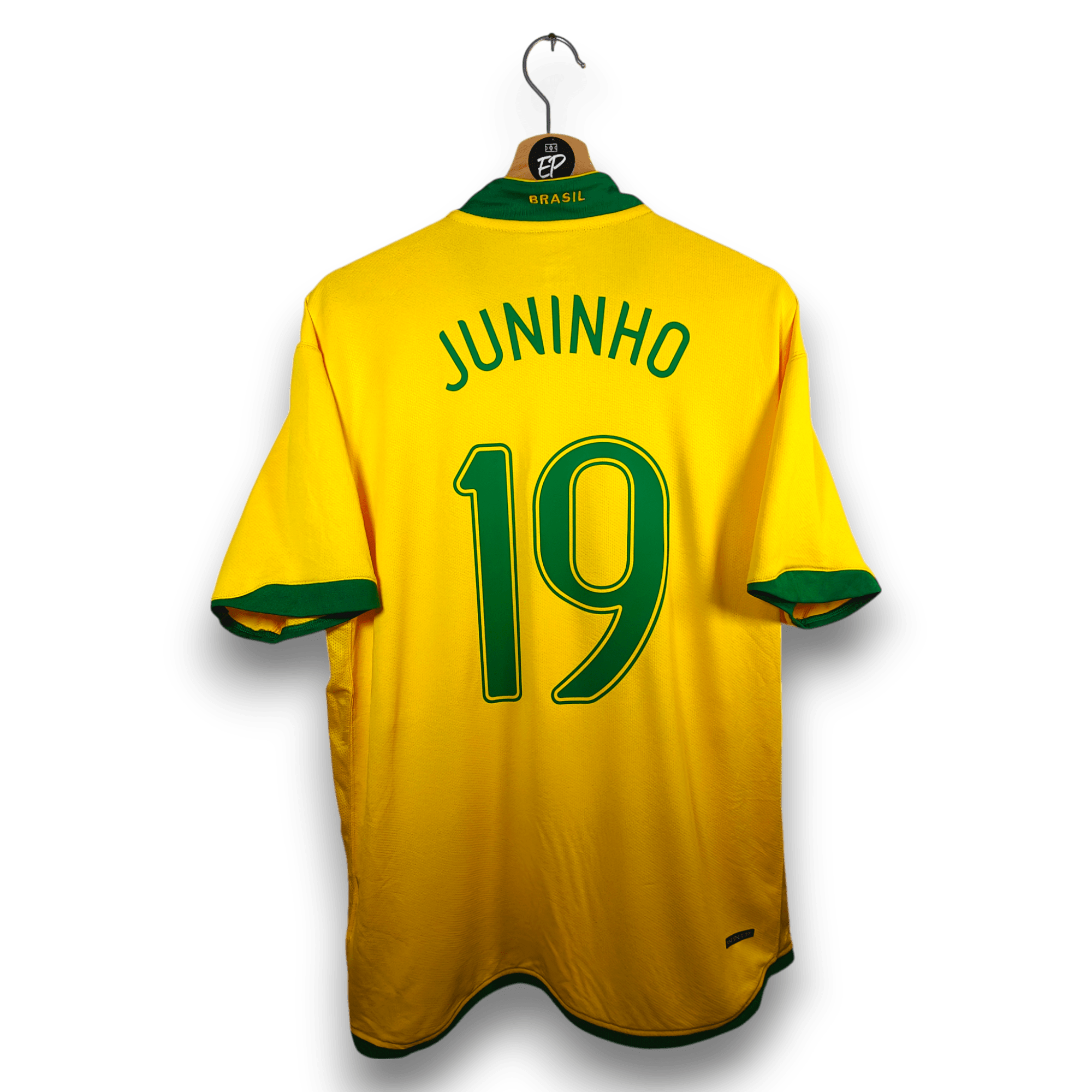 2006 - 08 Brazil Home Shirt Juninho 19 - 9/10 - (XL) - Eternal Pitch