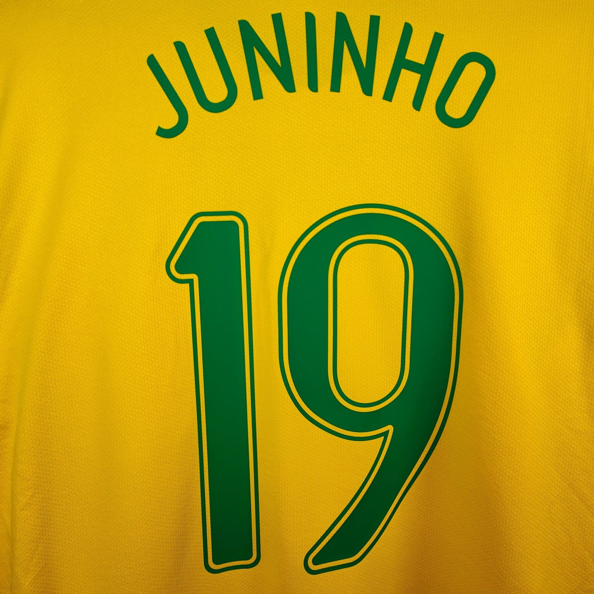2006 - 08 Brazil Home Shirt Juninho 19 - 9/10 - (XL) - Eternal Pitch