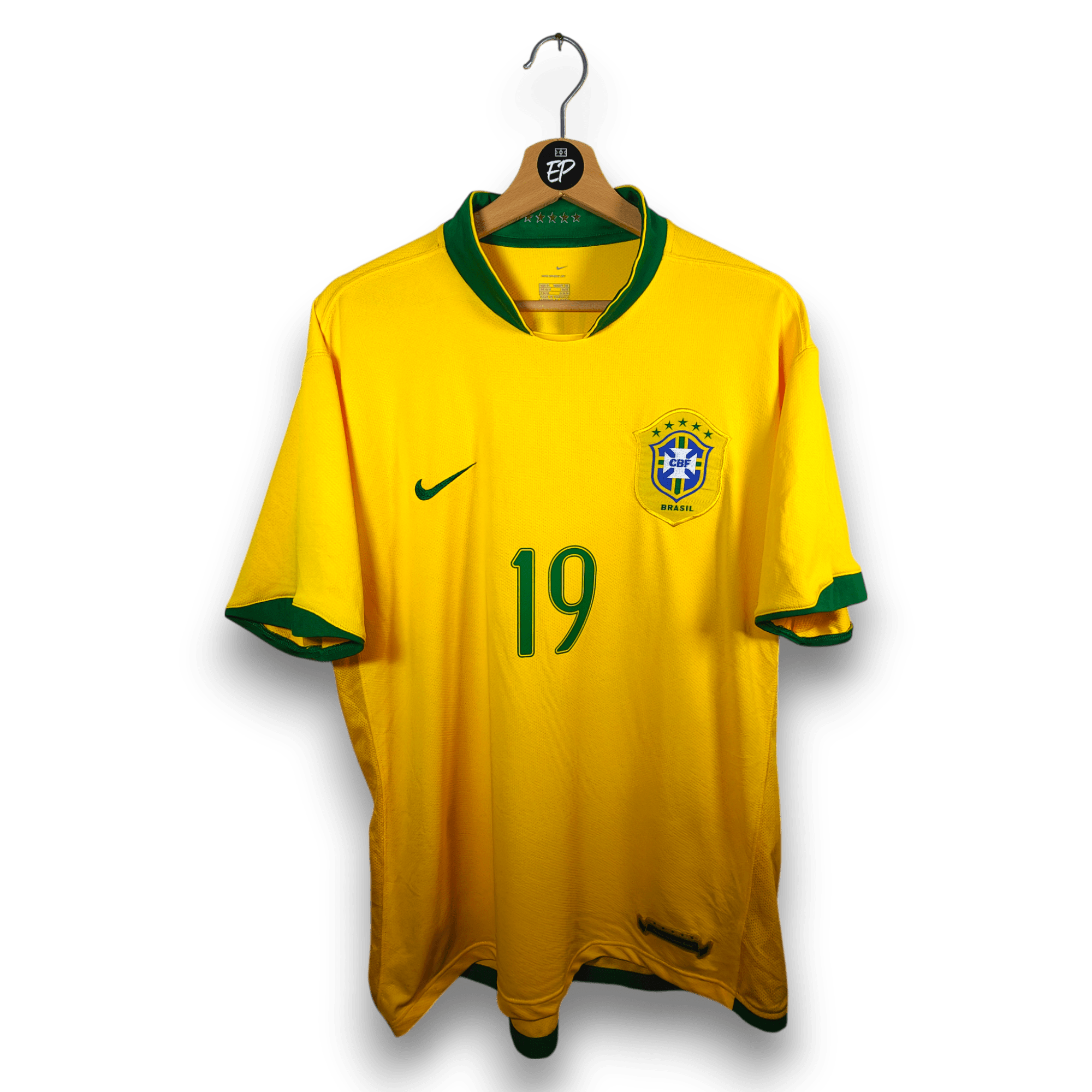 2006 - 08 Brazil Home Shirt Juninho 19 - 9/10 - (XL) - Eternal Pitch