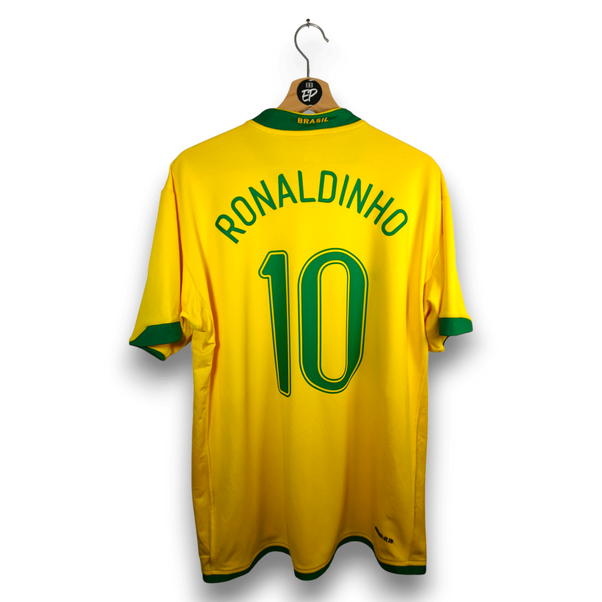 2006 - 08 Brazil Home Shirt Ronaldinho 10 - 8.5/10 - (XL) - Eternal Pitch