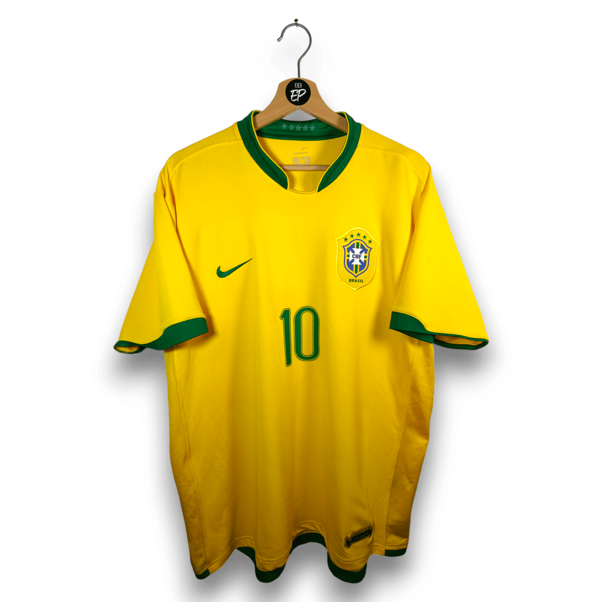 2006 - 08 Brazil Home Shirt Ronaldinho 10 - 8.5/10 - (XL) - Eternal Pitch