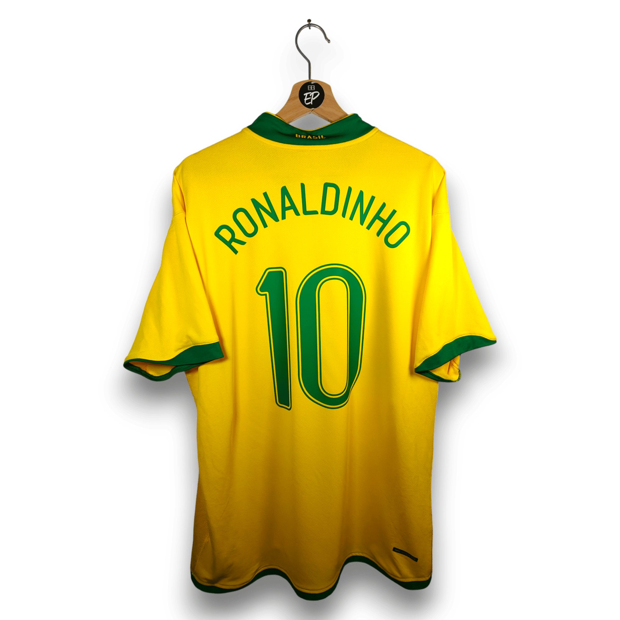 2006 - 08 Brazil Home Shirt Ronaldinho 10 - 9.5/10 - (XXL) - Eternal Pitch
