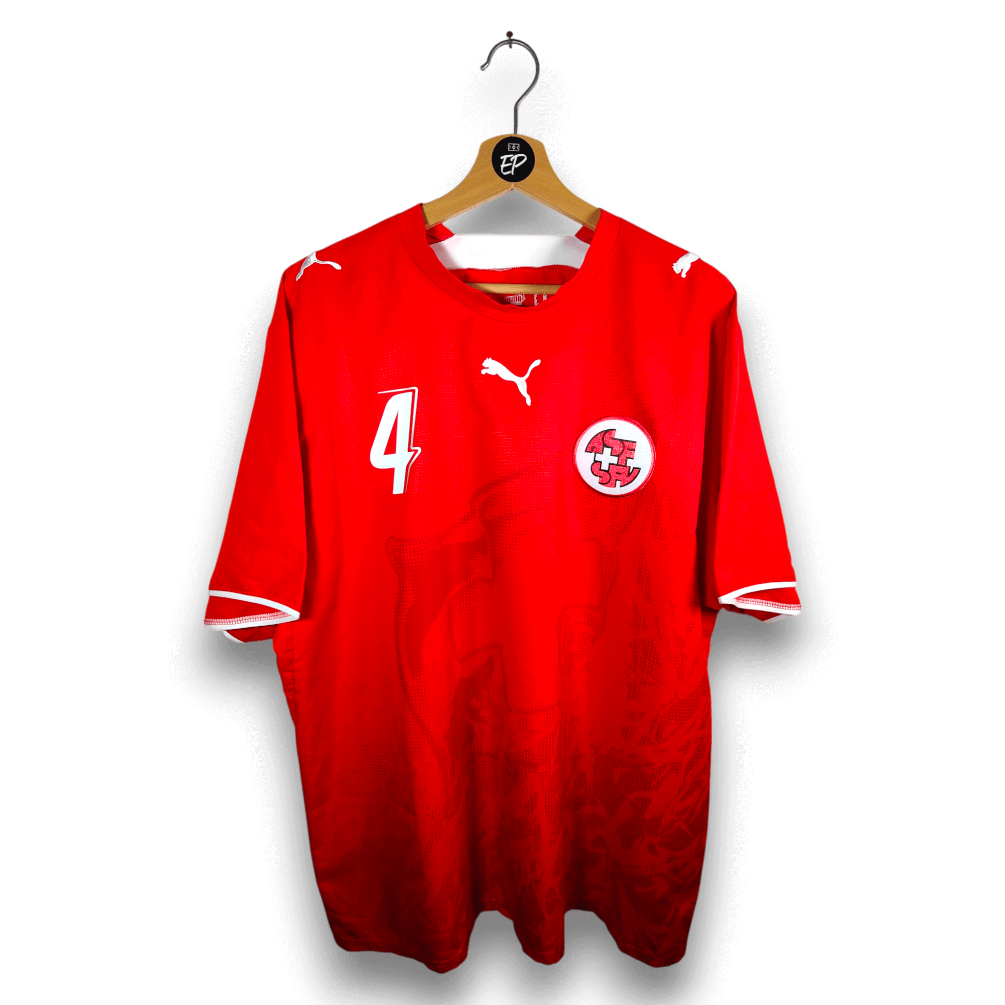 2006 - 08 Switzerland Home Shirt Senderos 4 - 9.5/10 - (XL) - Eternal Pitch