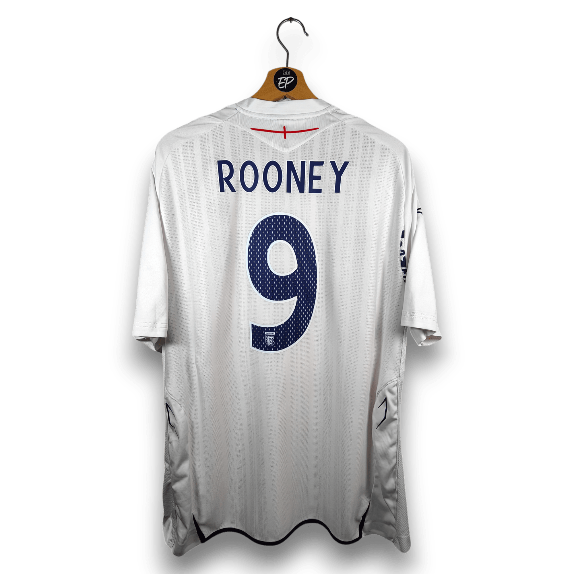 2007 - 08 England Home Shirt Rooney 9 - 9/10 - (XL) - Eternal Pitch