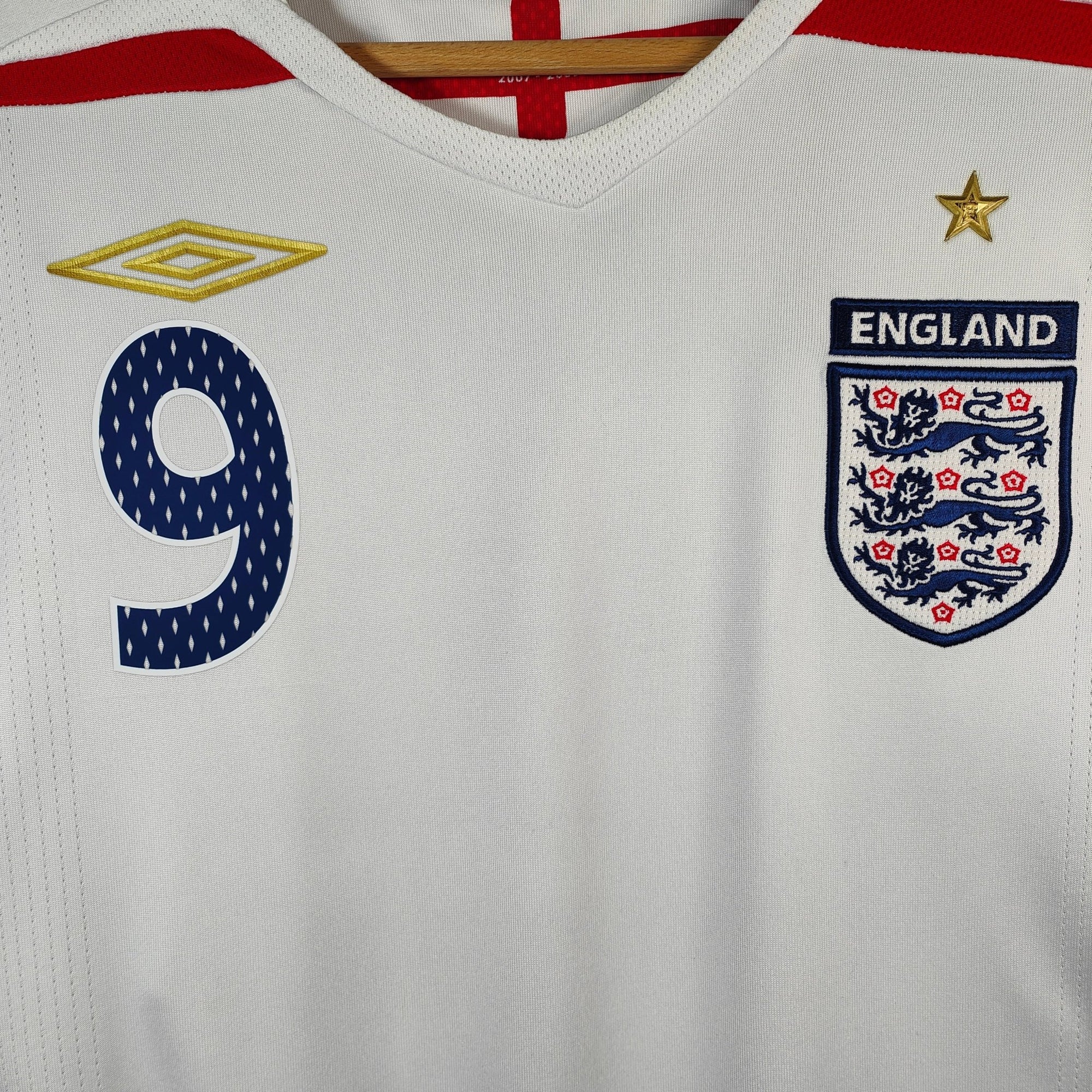 2007 - 08 England Home Shirt Rooney 9 - 9/10 - (XL) - Eternal Pitch