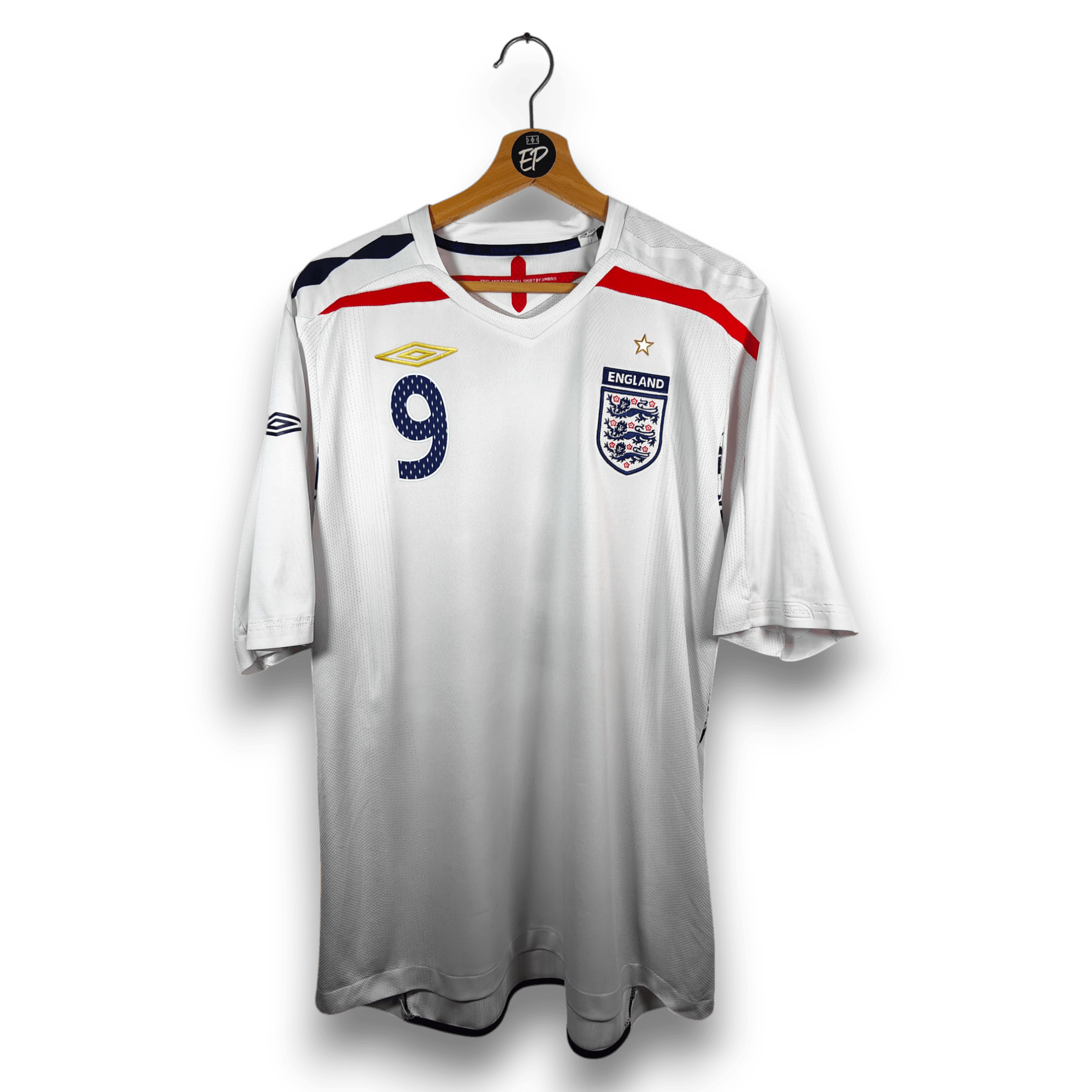 2007 - 08 England Home Shirt Rooney 9 - 9/10 - (XL) - Eternal Pitch
