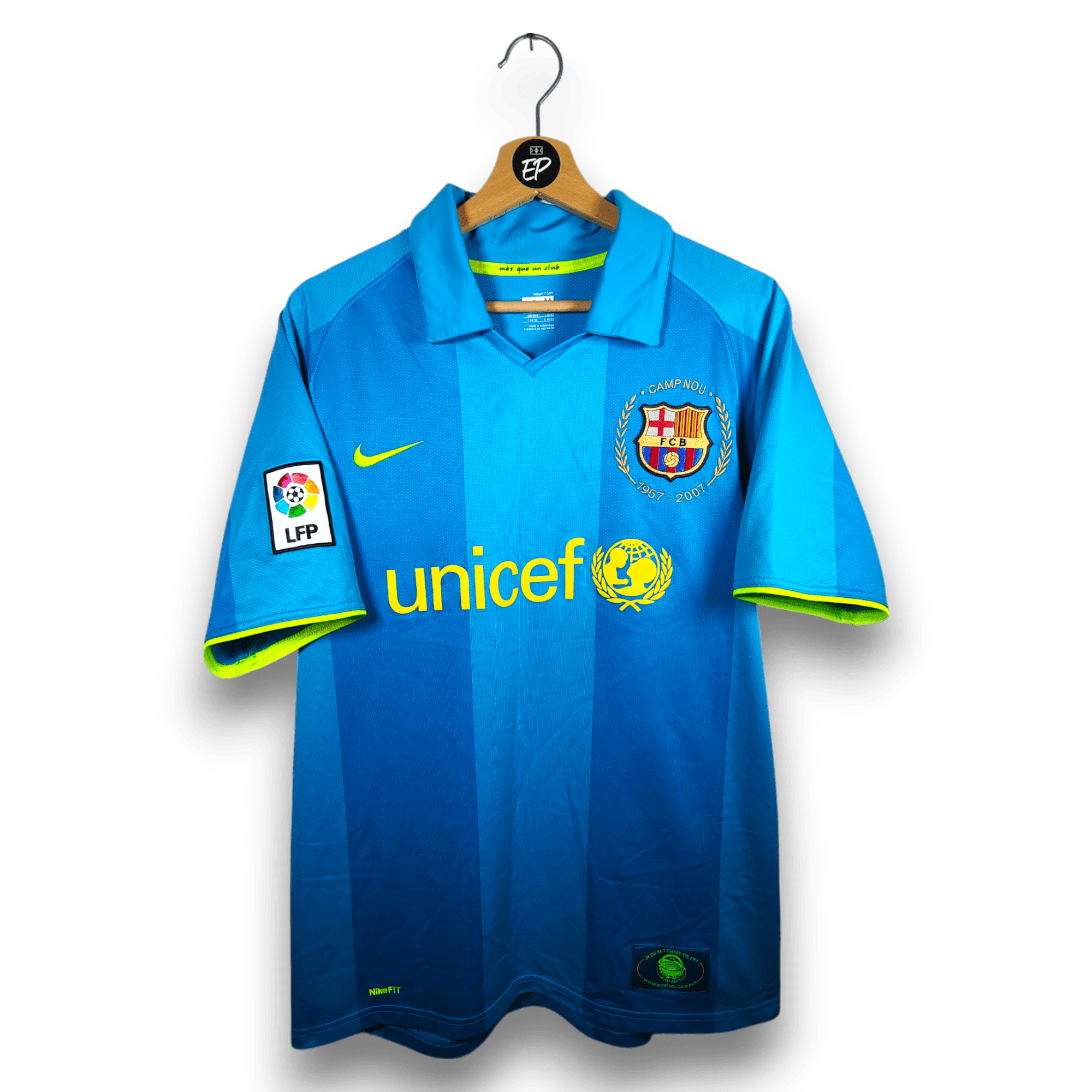 2007 - 08 FC Barcelona Away Shirt Messi 19 - 9/10 - (M) - Eternal Pitch