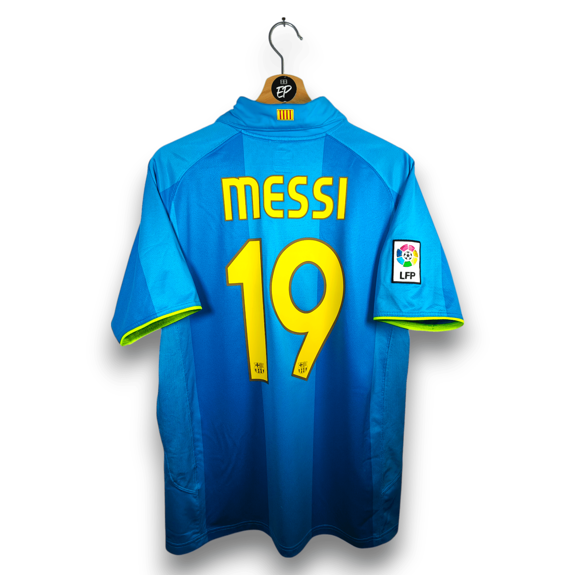 2007 - 08 FC Barcelona Away Shirt Messi 19 - 9/10 - (M) - Eternal Pitch