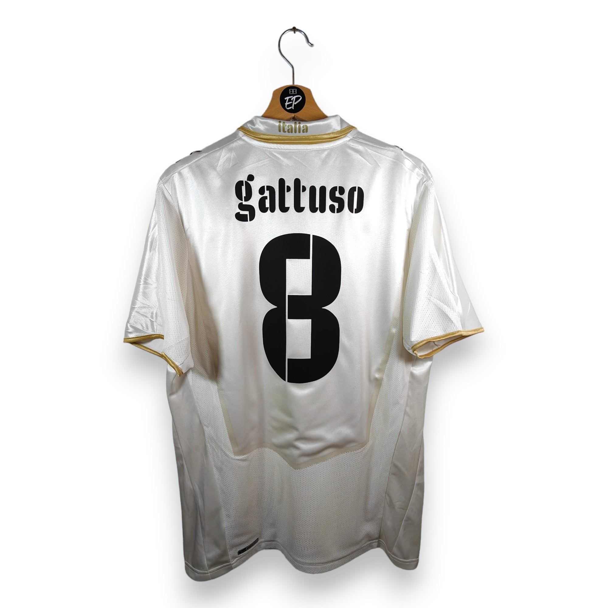 2007 - 08 Italy Away Shirt Gattuso 8 (L) - Eternal Pitch