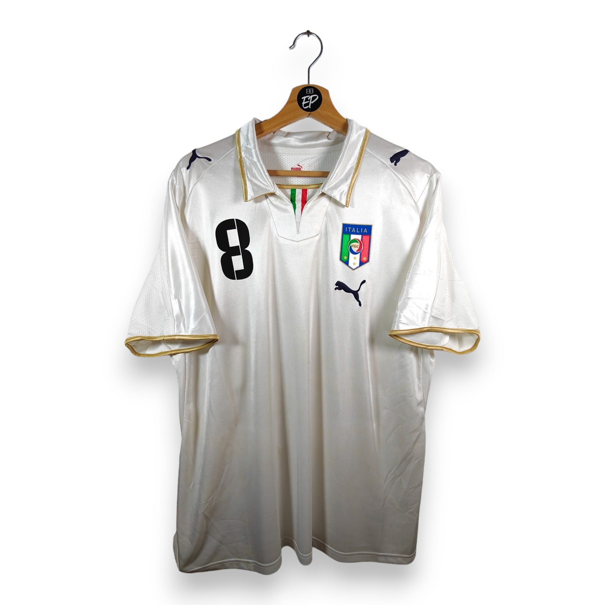 2007 - 08 Italy Away Shirt Gattuso 8 (L) - Eternal Pitch