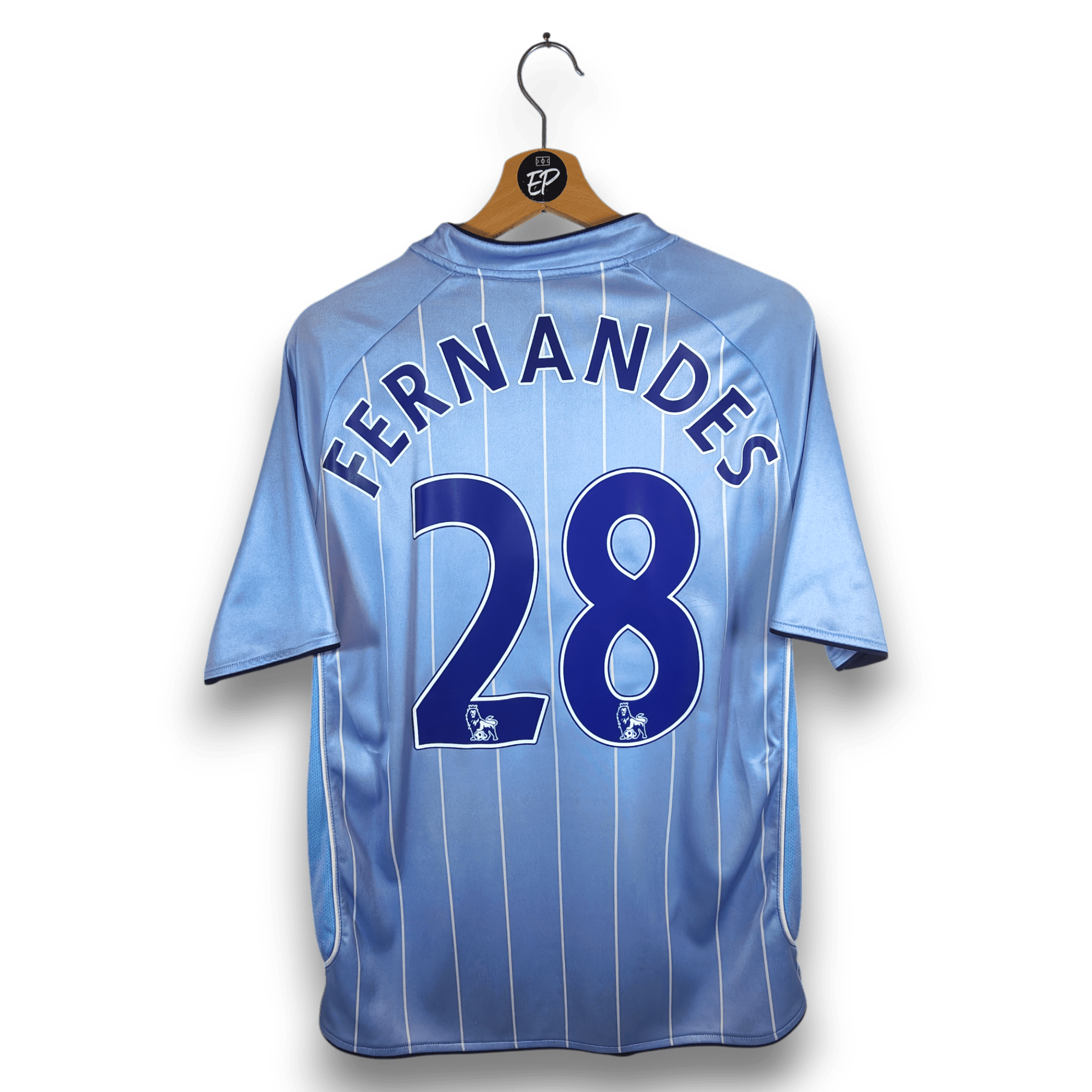2007 - 08 Manchester City Home Shirt Fernandes 28 - 8.5/10 - (M) - Eternal Pitch