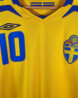 2007 - 09 Sweden Home Shirt Ibrahimovic 10 - 9.5/10 - (XL) - Eternal Pitch