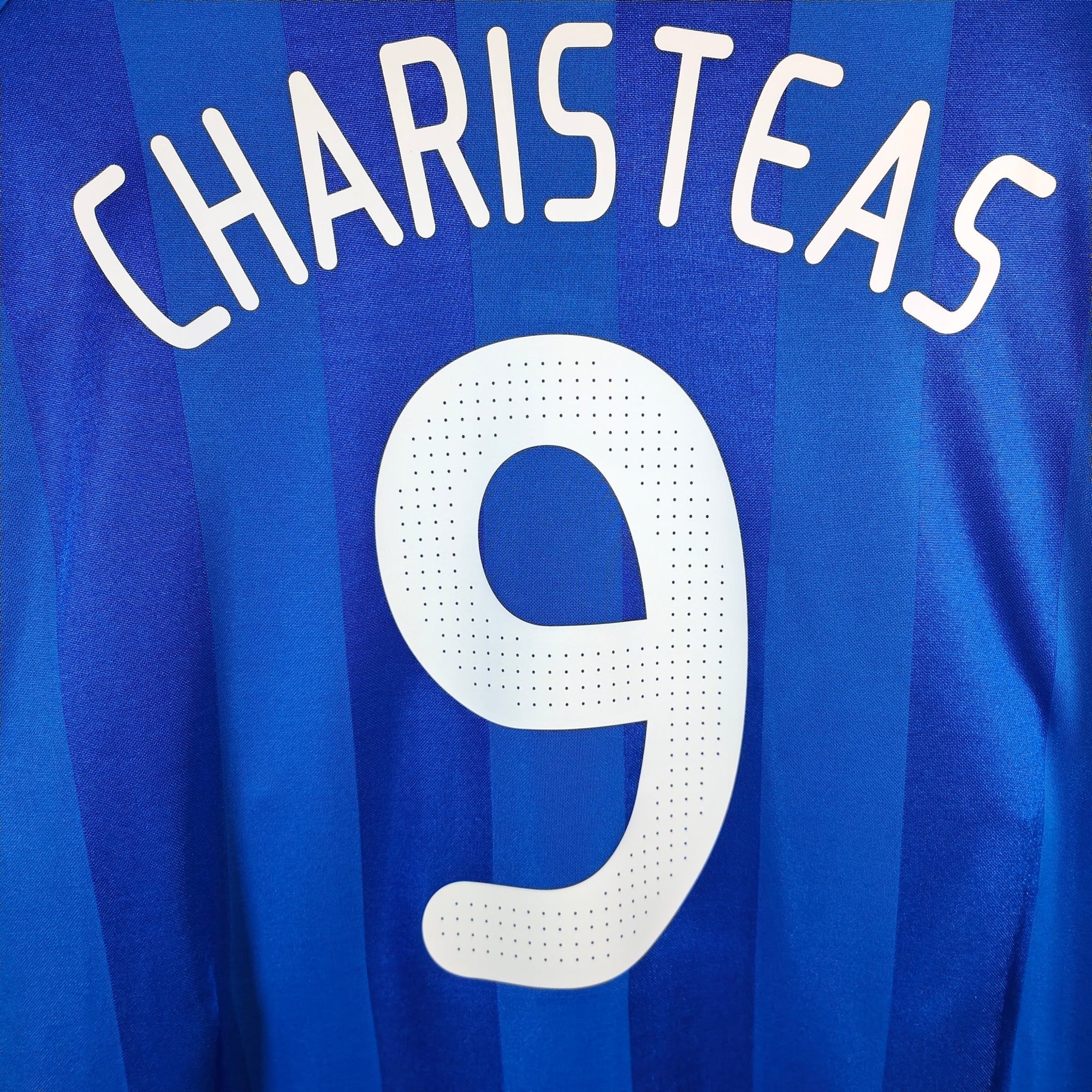 2008 - 09 Greece Home Shirt Charisteas 9 - 8.5/10 - (XL) - Eternal Pitch