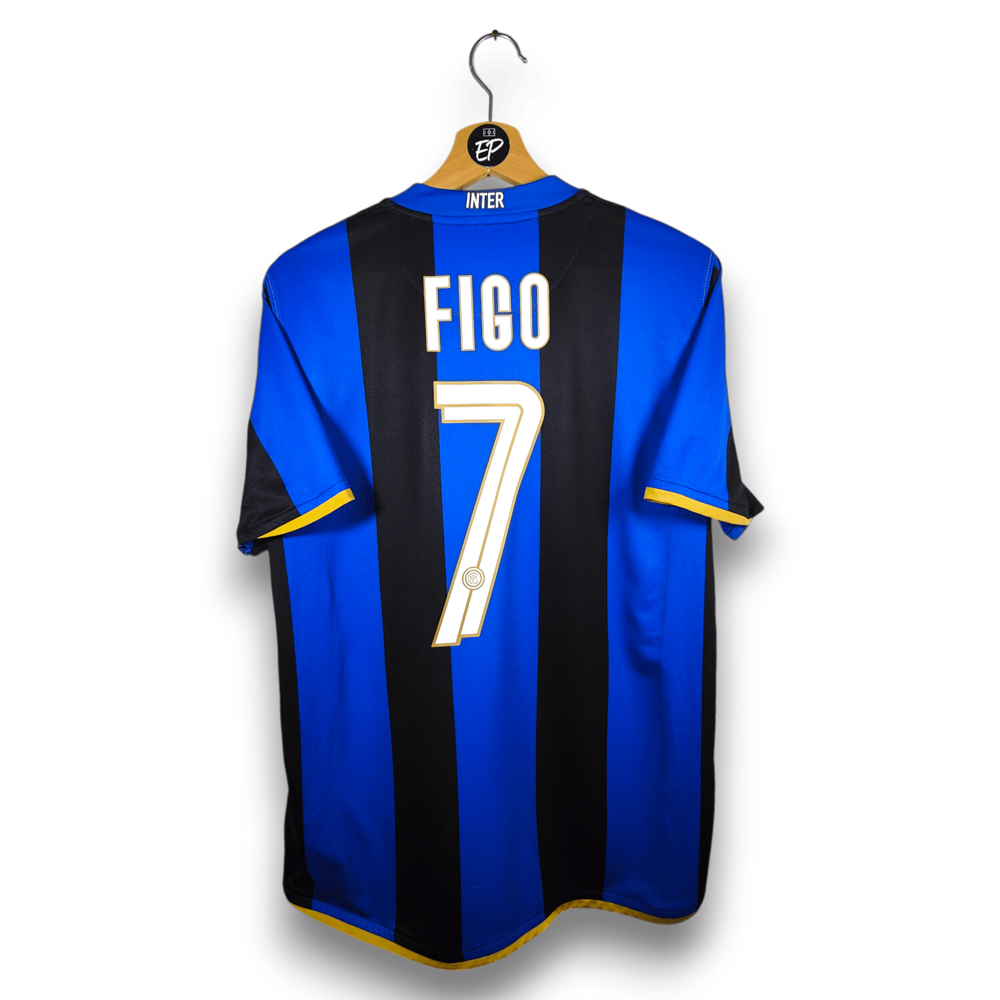 2008 - 09 Inter Milan Home Shirt Figo 7 - 9/10 - (M) - Eternal Pitch