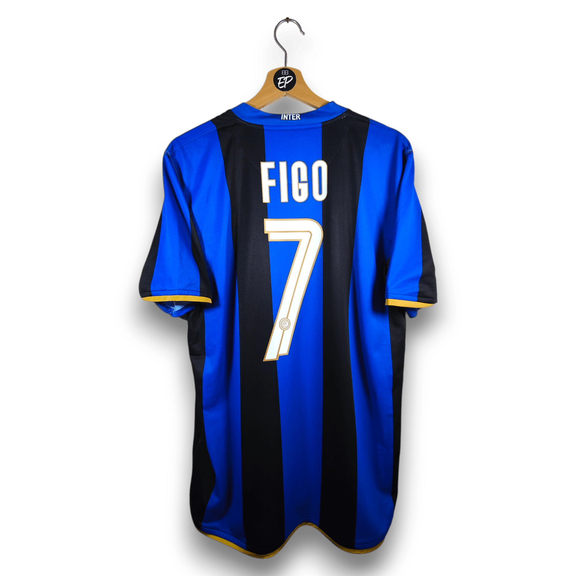 2008 - 09 Inter Milan Home Shirt Figo 7 - 9.5/10 - (L) - Eternal Pitch