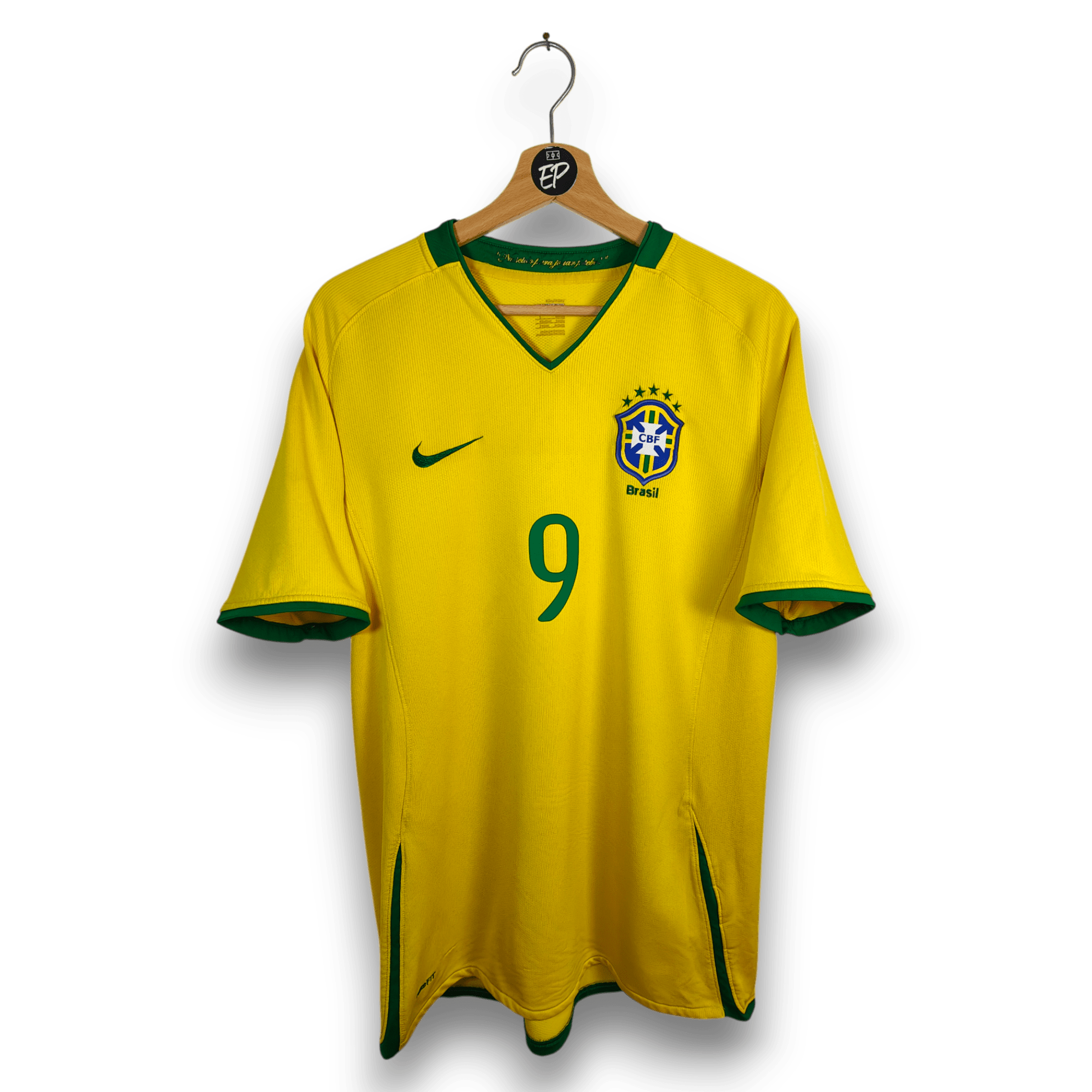 2008 - 10 Brazil Home Shirt Adriano 9 - 8/10 - (L) - Eternal Pitch