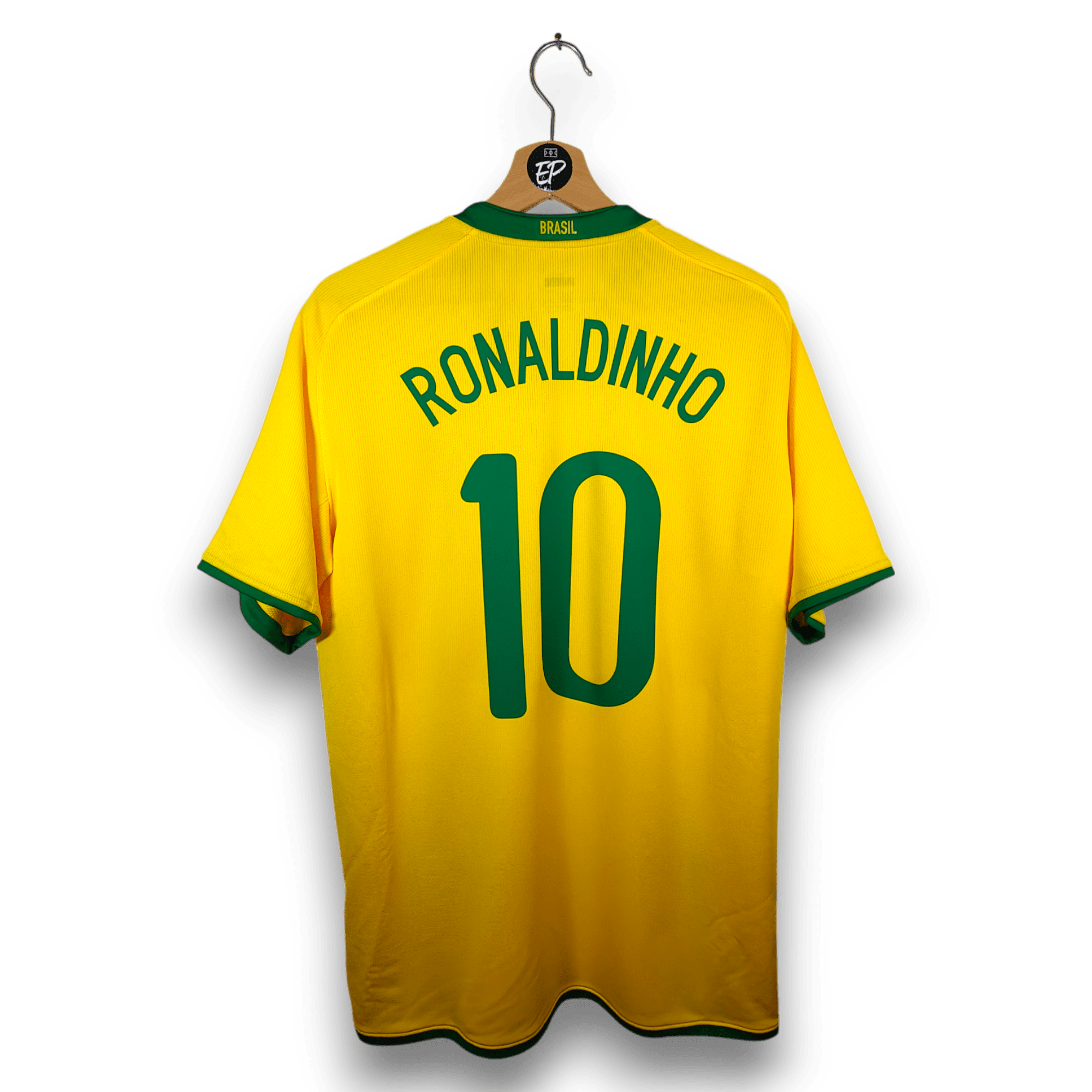 2008 - 10 Brazil Home Shirt Ronaldinho 10 - 9.5/10 - (L) - Eternal Pitch