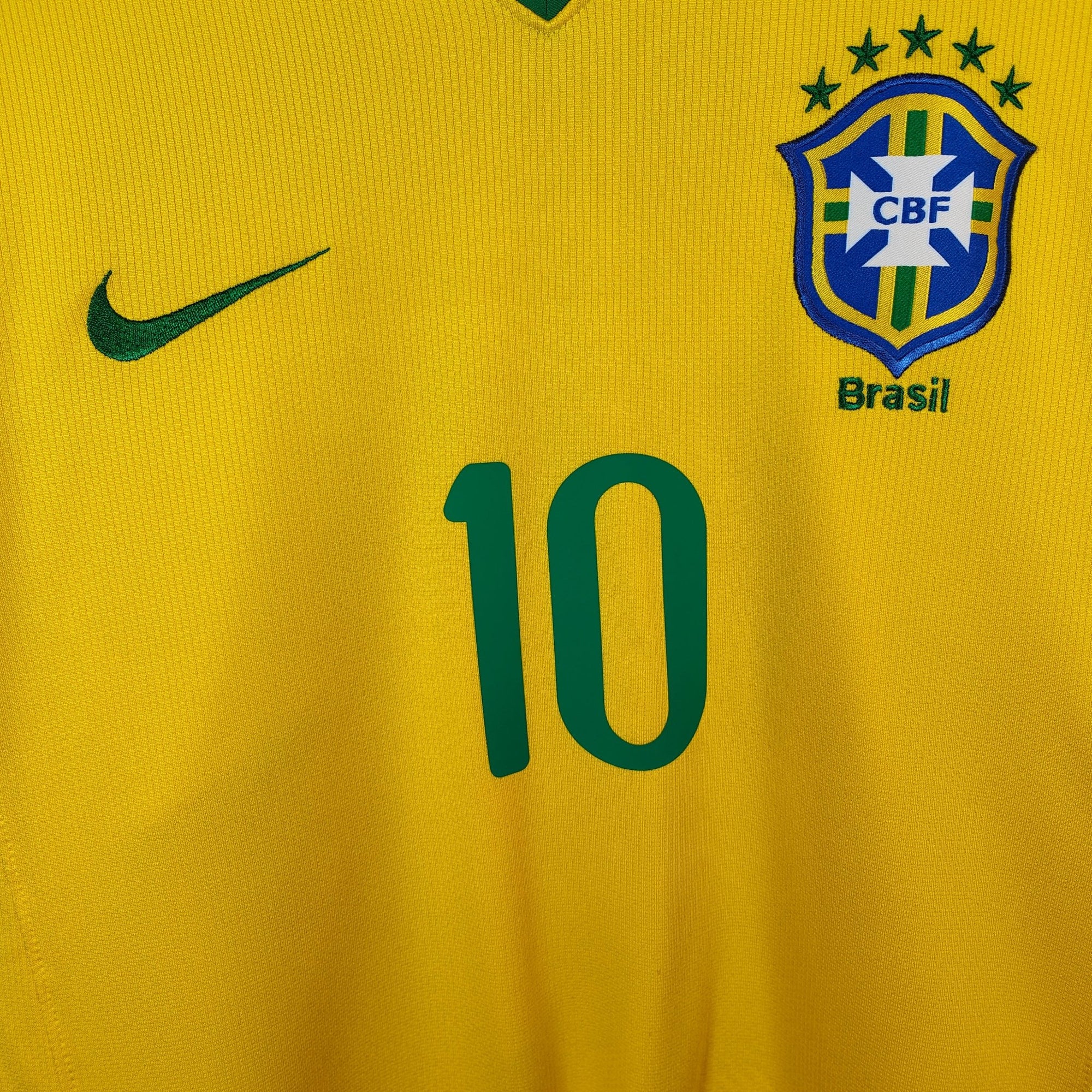 2008 - 10 Brazil Home Shirt Ronaldinho 10 - 9.5/10 - (L) - Eternal Pitch