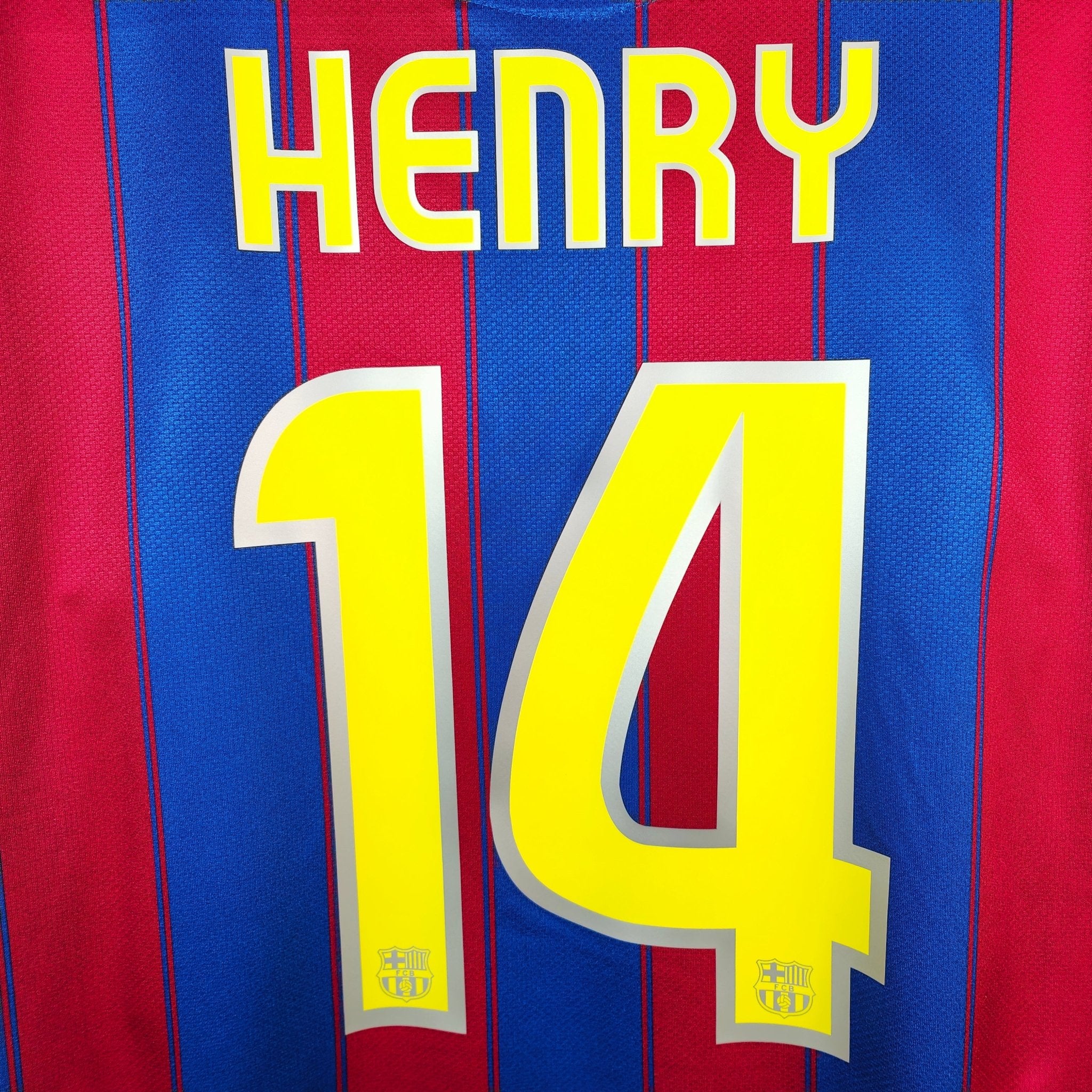 2009-10 FC Barcelona Home Shirt Henry #14 - 8.5/10 - (L) – 343808