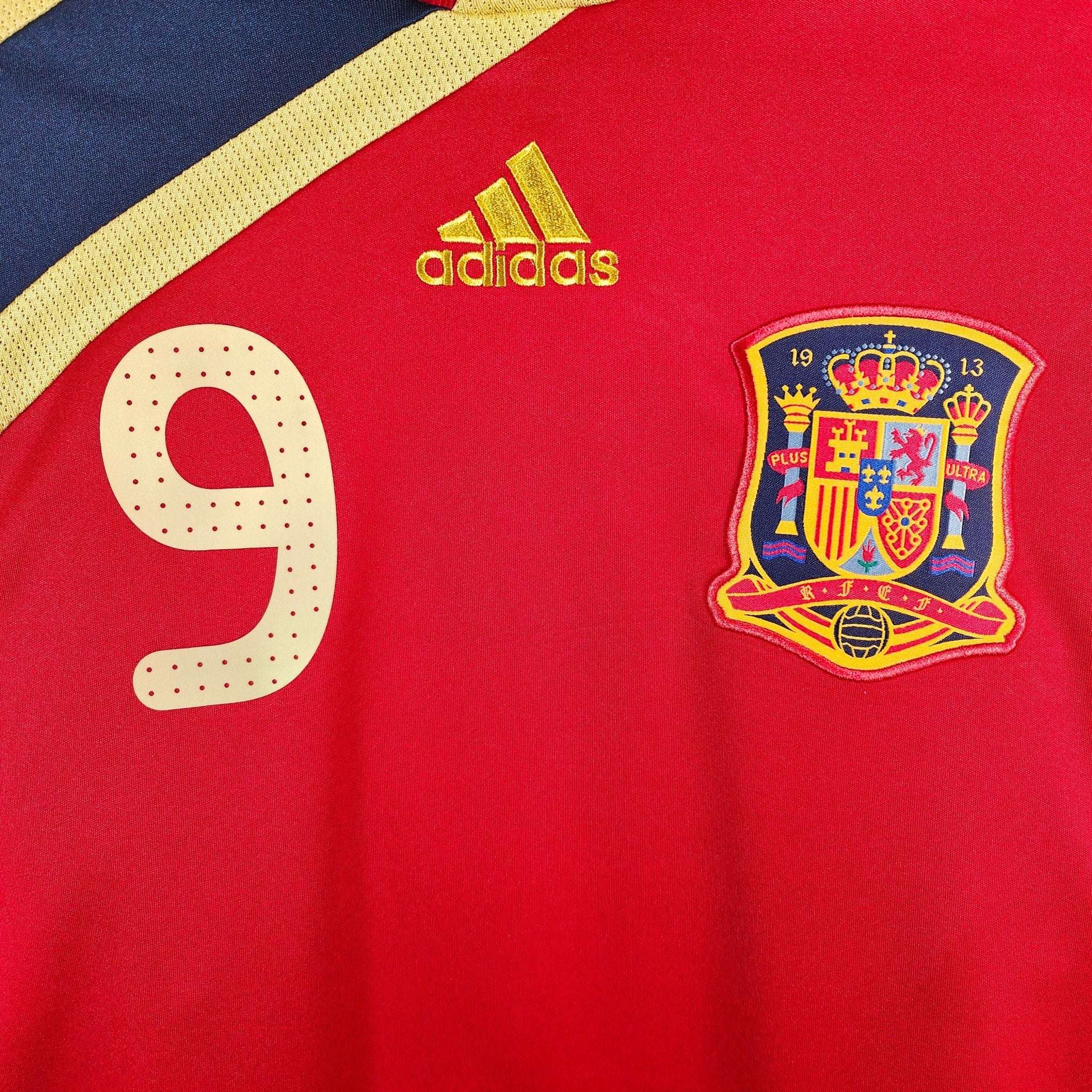 2009 Spain Home Shirt Torres #9 - 9.5/10 - (M) – P06574 Adidas