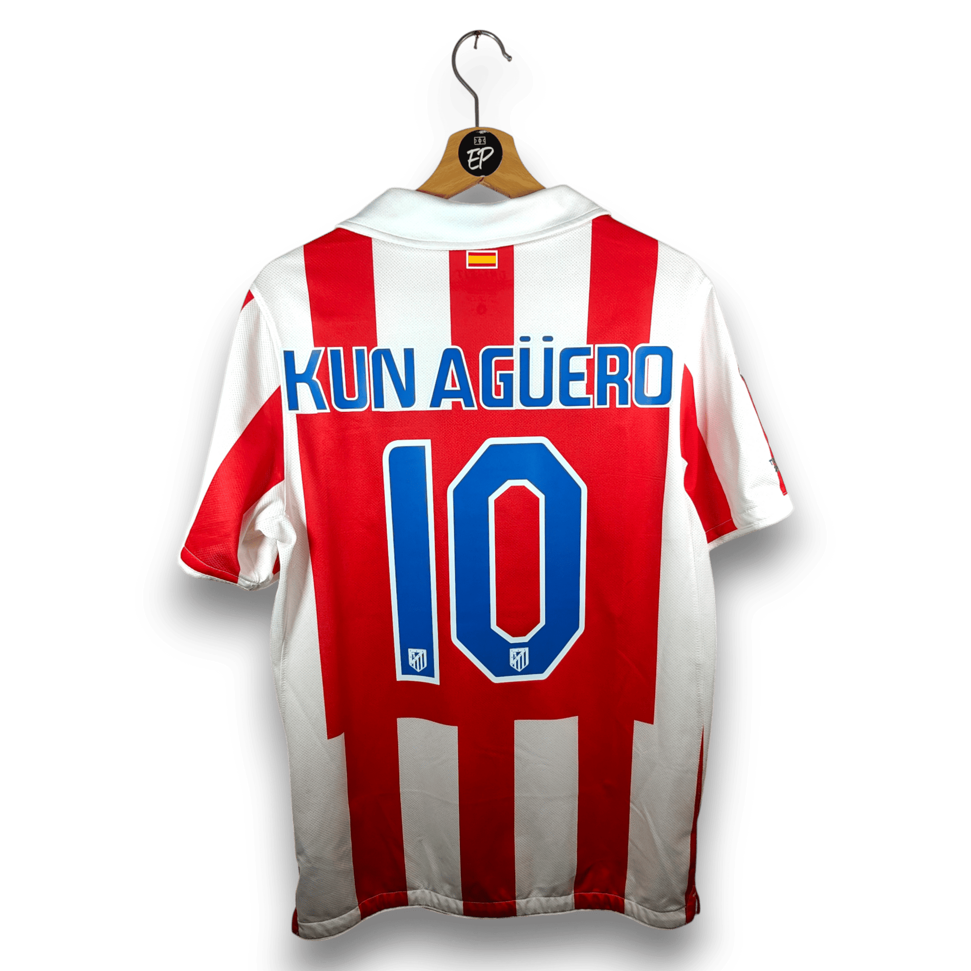 2010 - 11 Atletico Madrid Home Shirt Kun Agüero 10 - 9/10 - (S) - Eternal Pitch