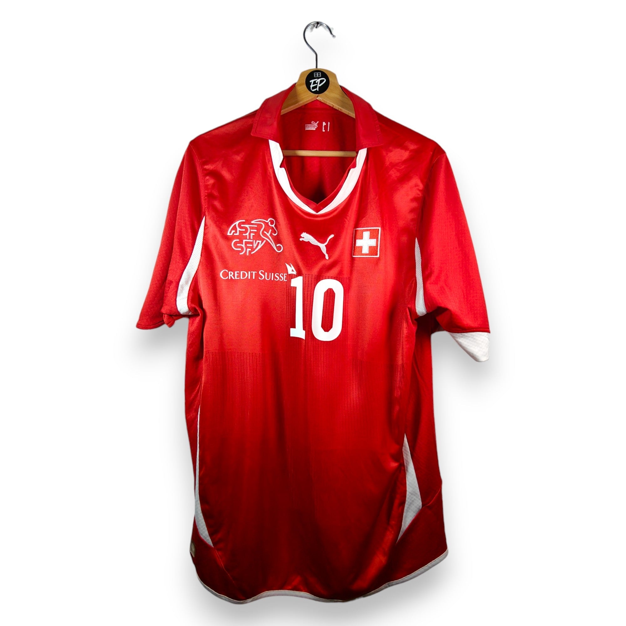 2010 - 11 Switzerland Home Shirt Nkufo 10 (L) - Eternal Pitch