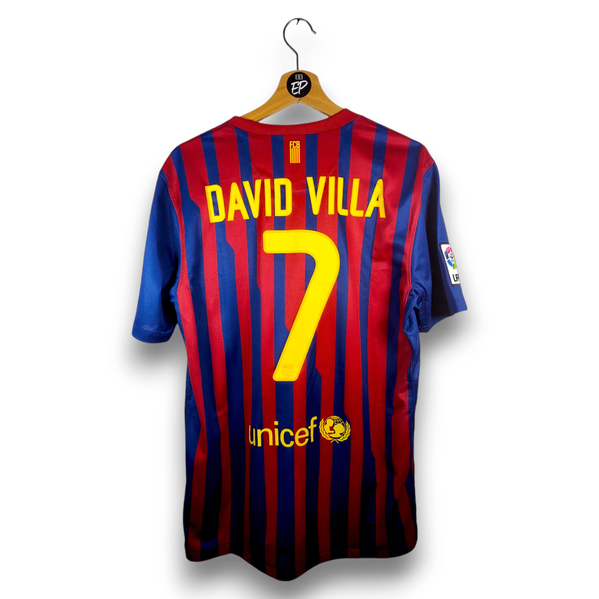 2011 - 12 FC Barcelona Home Shirt Villa 7 - 8.5/10 - (M) - Eternal Pitch
