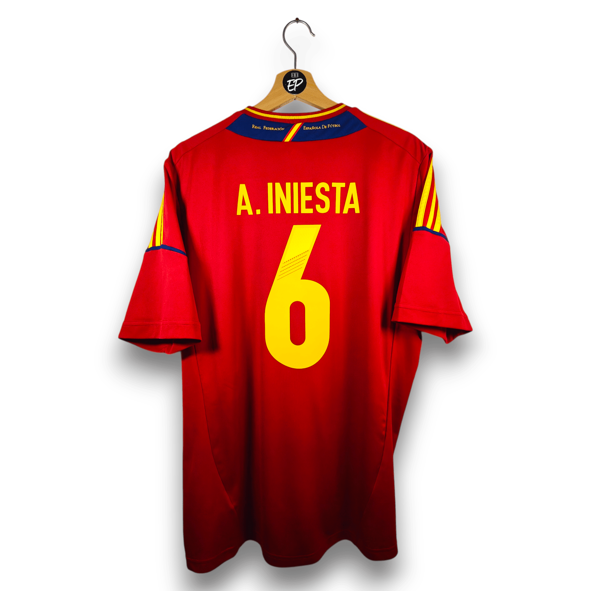 2011 - 12 Spain Home Shirt Iniesta 6 - 9/10 - (XL) - Eternal Pitch