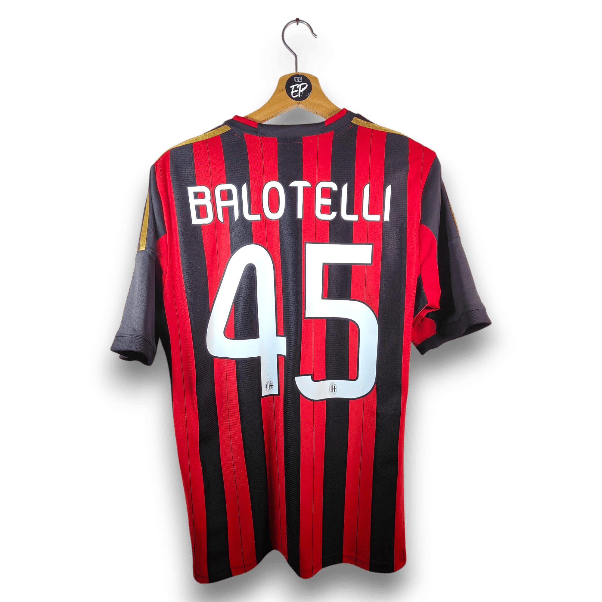 2013 - 14 AC Milan Home Shirt Balotelli 45 - 6/10 - (M) - Eternal Pitch
