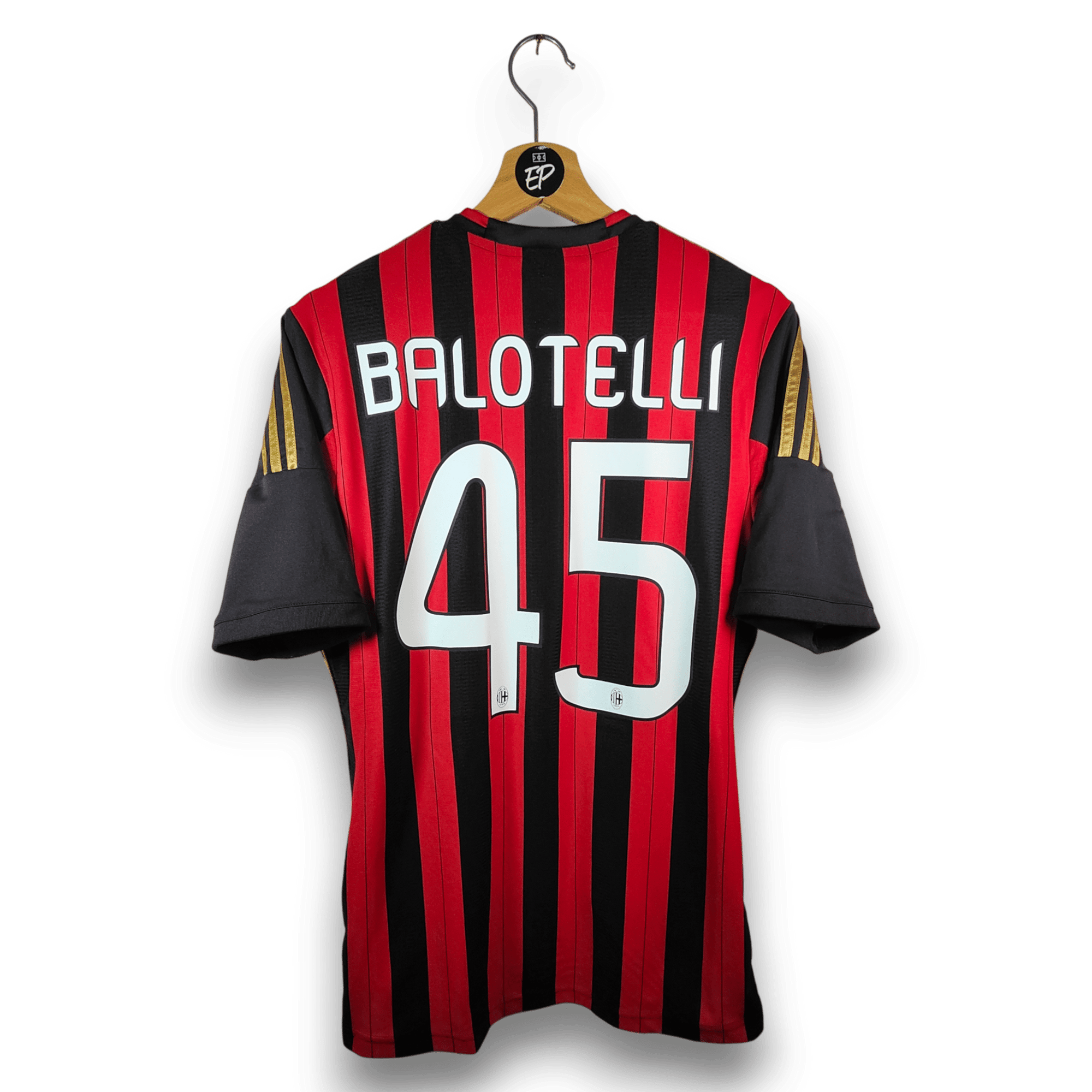 2013 - 14 AC Milan Home Shirt Balotelli 45 - 8.5/10 - (M) - Eternal Pitch