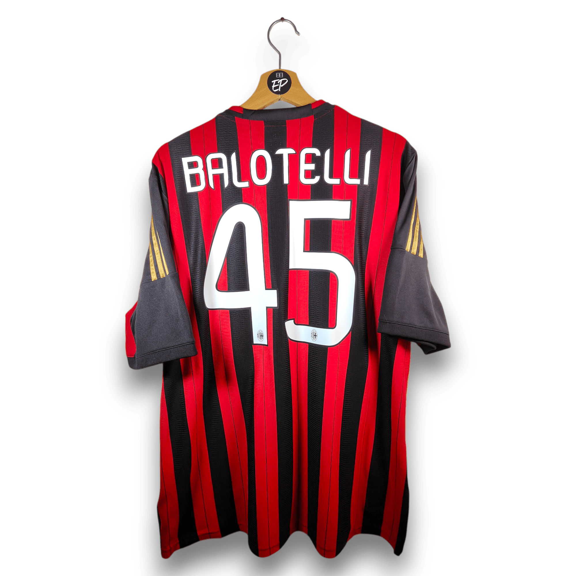2013 - 14 AC Milan Home Shirt Balotelli 45 - 9/10 - (XL) - Eternal Pitch