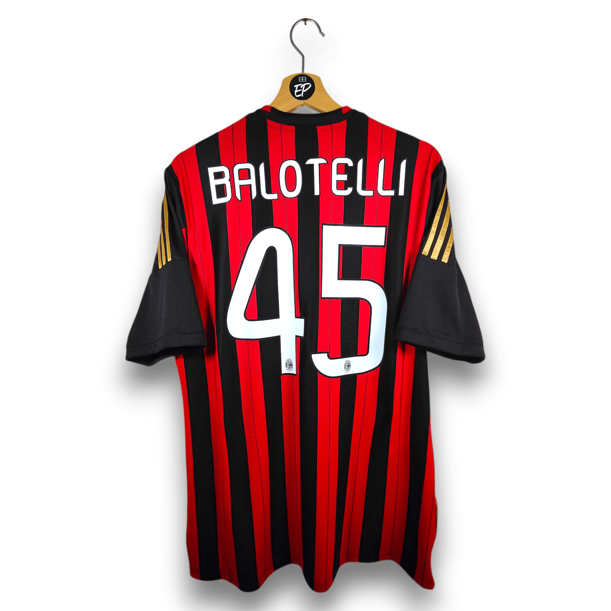 2013 - 14 AC Milan Home Shirt Balotelli 45 - 9.5/10 - (L) - Eternal Pitch