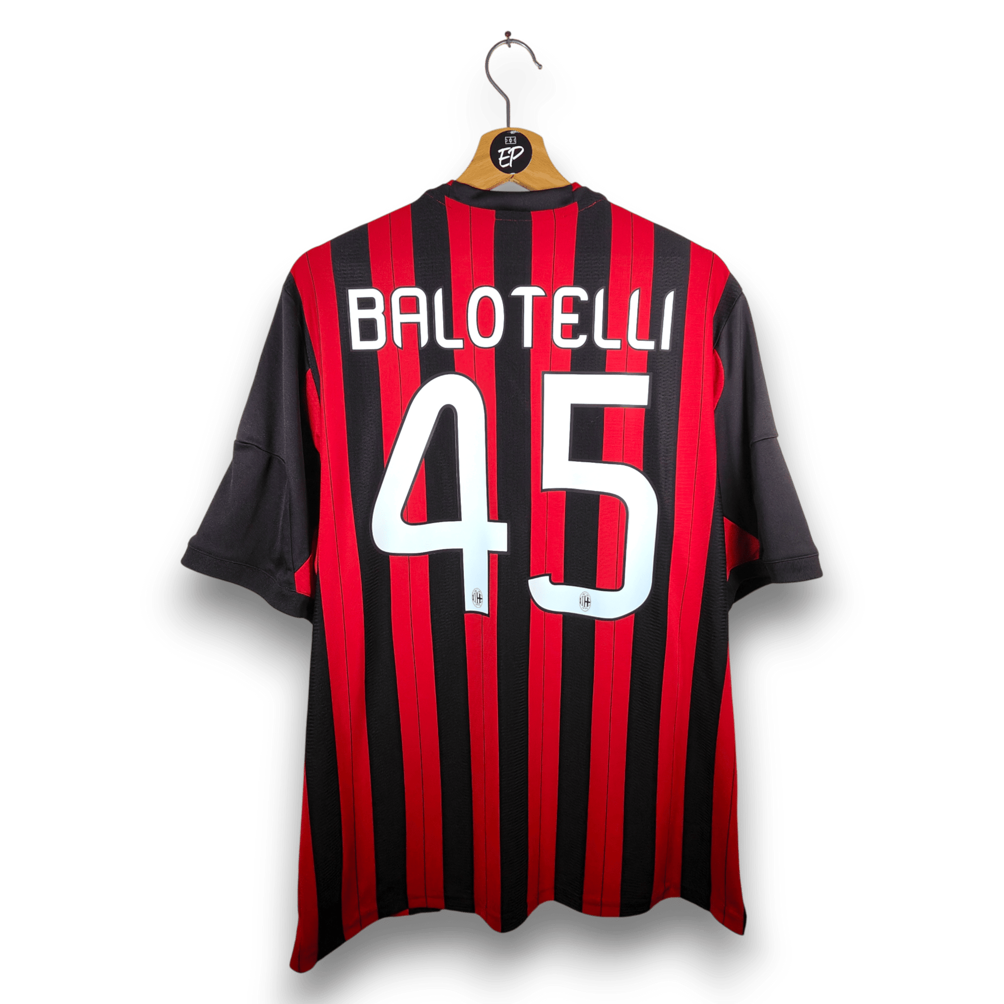 2013 - 14 AC Milan Home Shirt Balotelli 45 - 9.5/10 - (XL) - Eternal Pitch