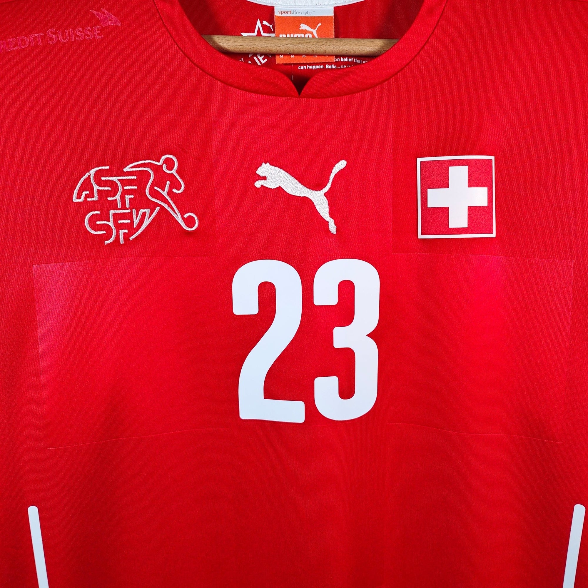 2014 - 15 Switzerland Home Shirt Shaqiri 23 - 8.5/10 - (M) - Eternal Pitch