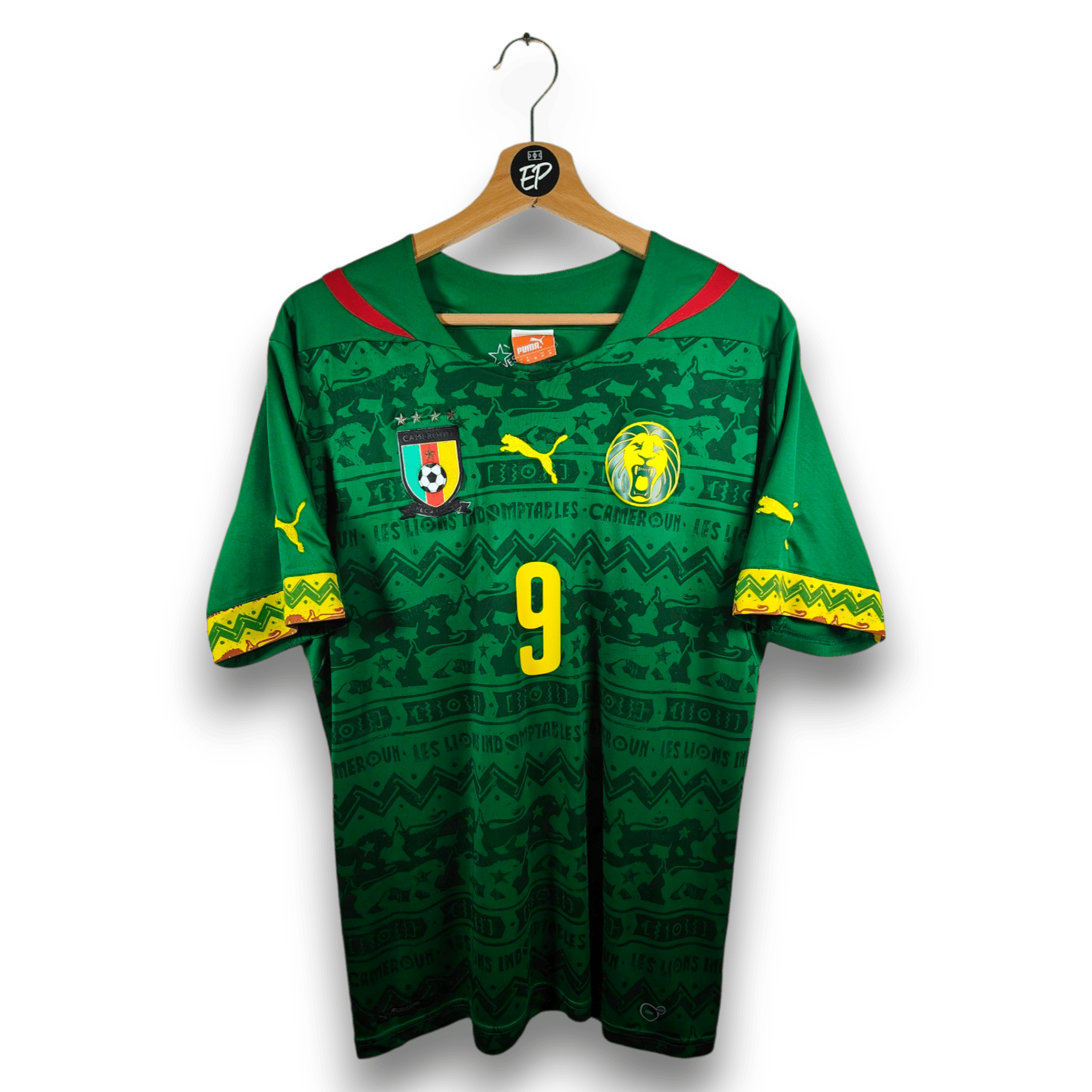 2014 - 16 Cameroon Home Shirt Eto'o 9 - 9/10 - (M) - Eternal Pitch