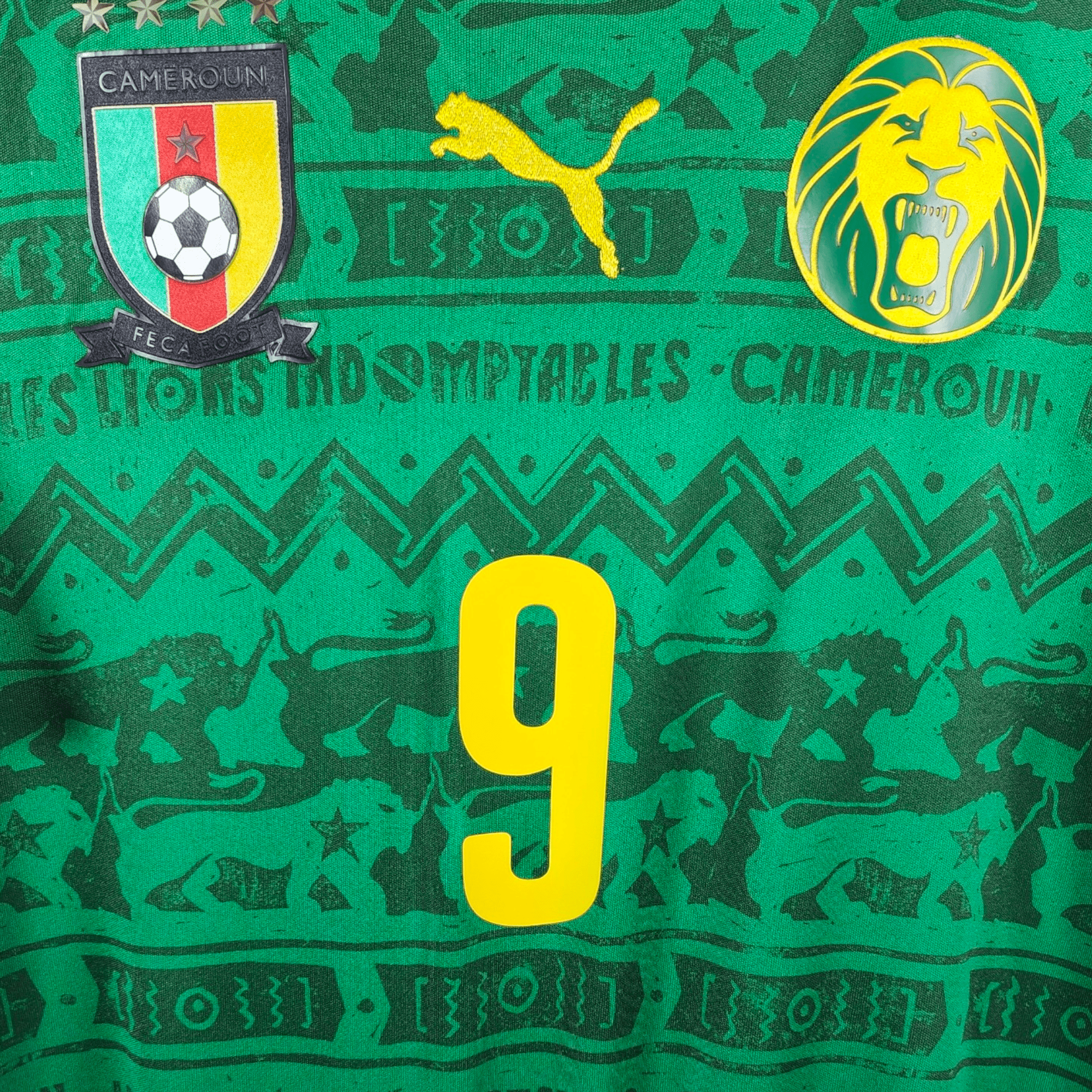 2014 - 16 Cameroon Home Shirt Eto'o 9 - 9/10 - (M) - Eternal Pitch